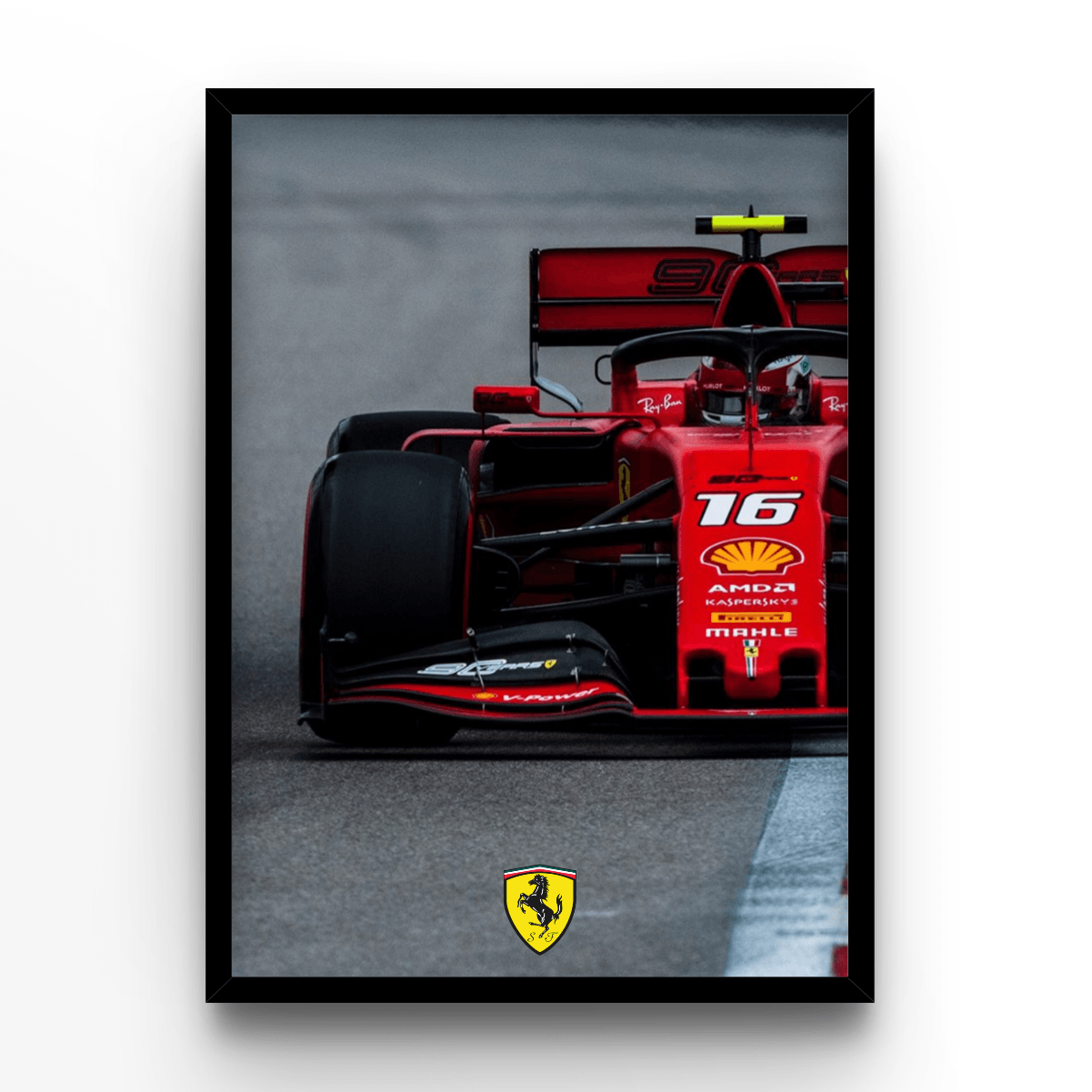 Formula 1 poster of Charles Leclerc on track, F1 wall art