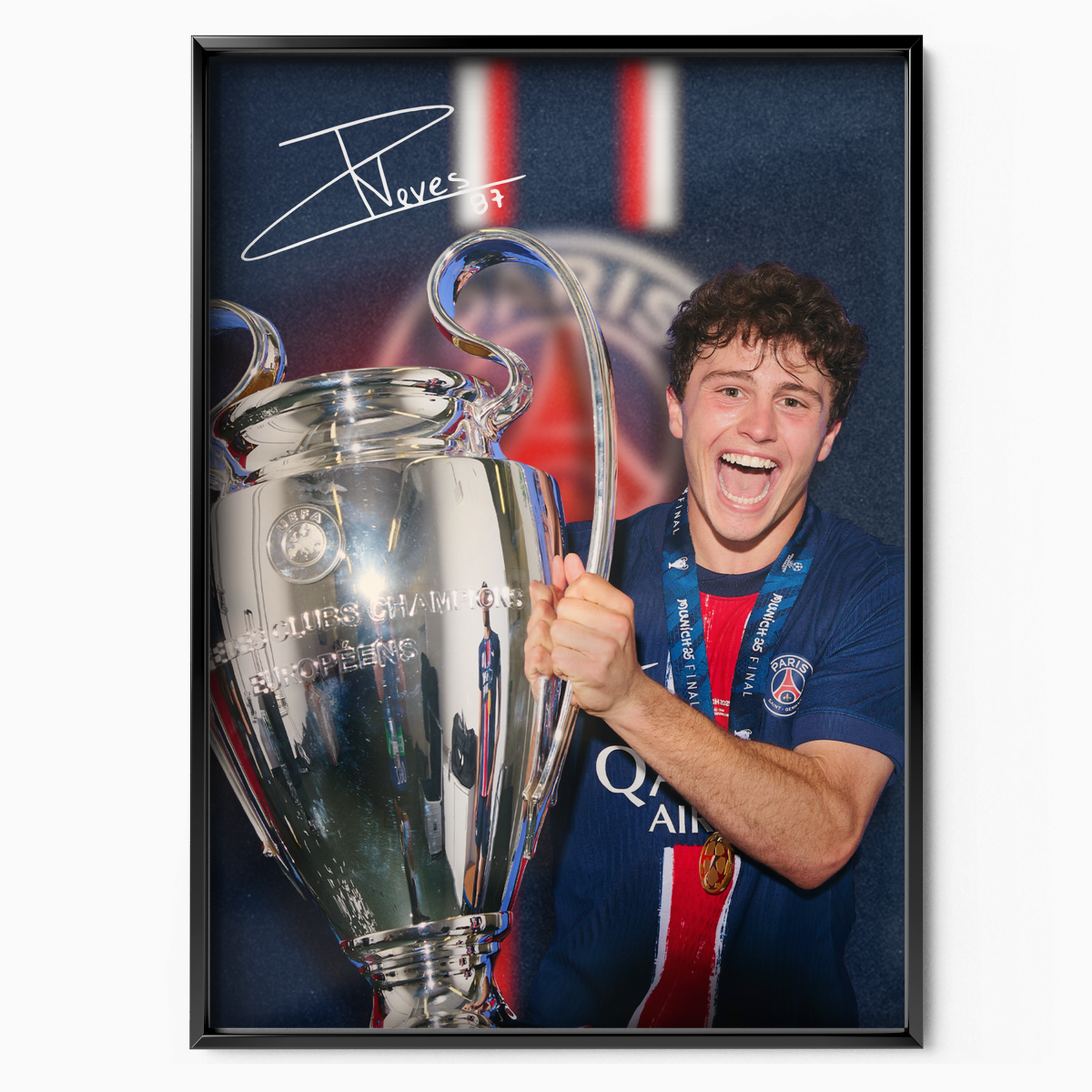 Joao Neves Champions League 2025 Trophy