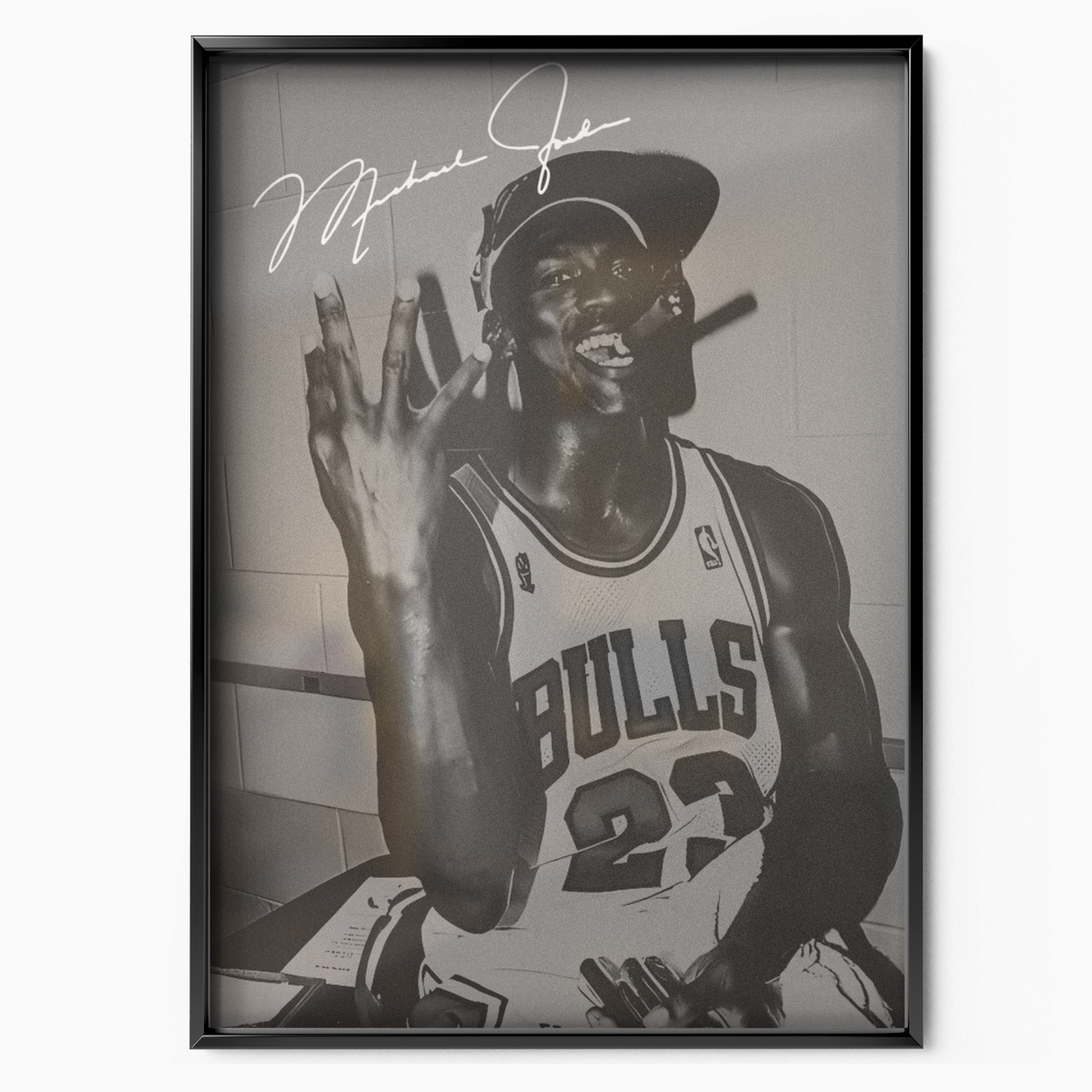Michael Jordan Chicago Bulls Portrait (b&w Signature)