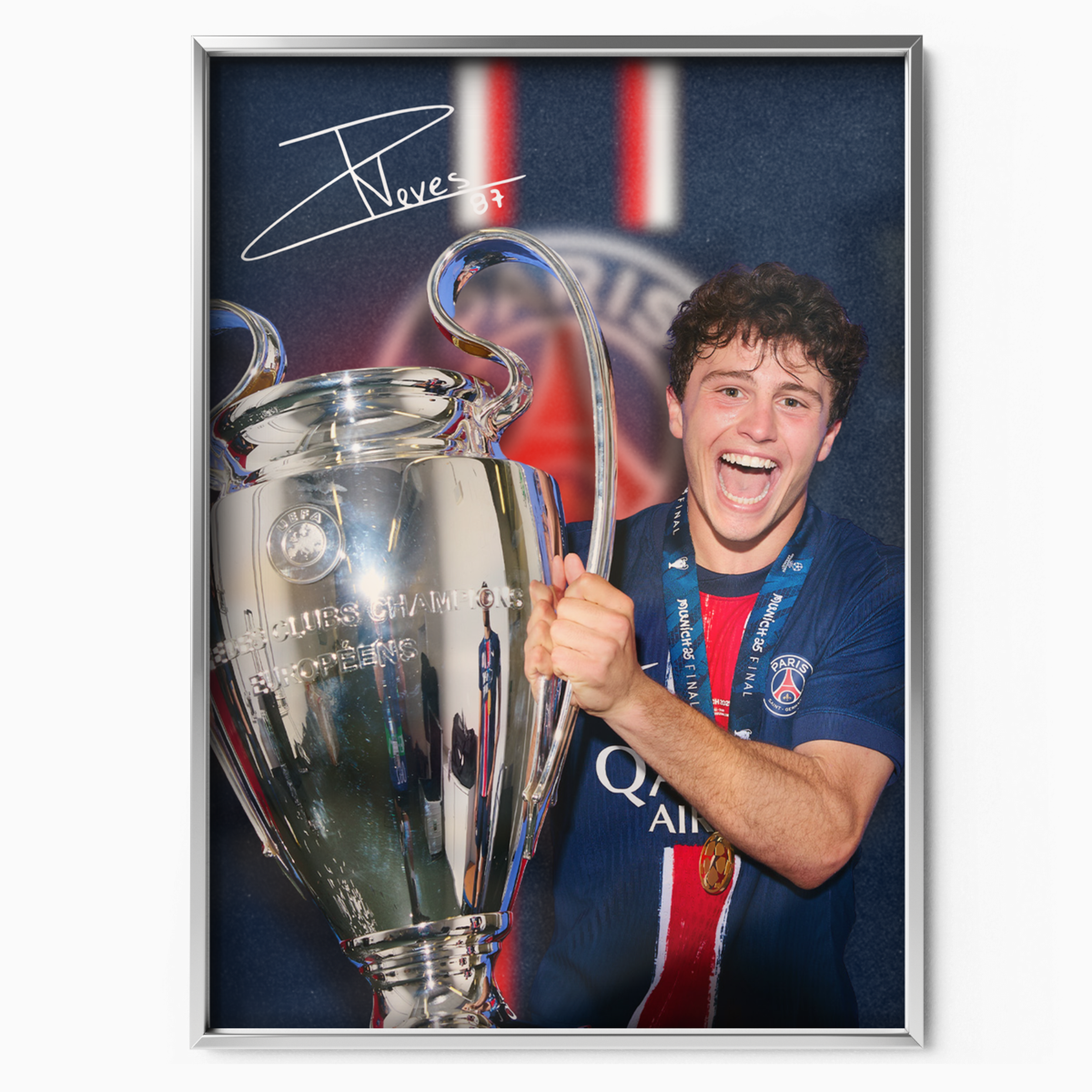 Joao Neves Champions League 2025 Trophy