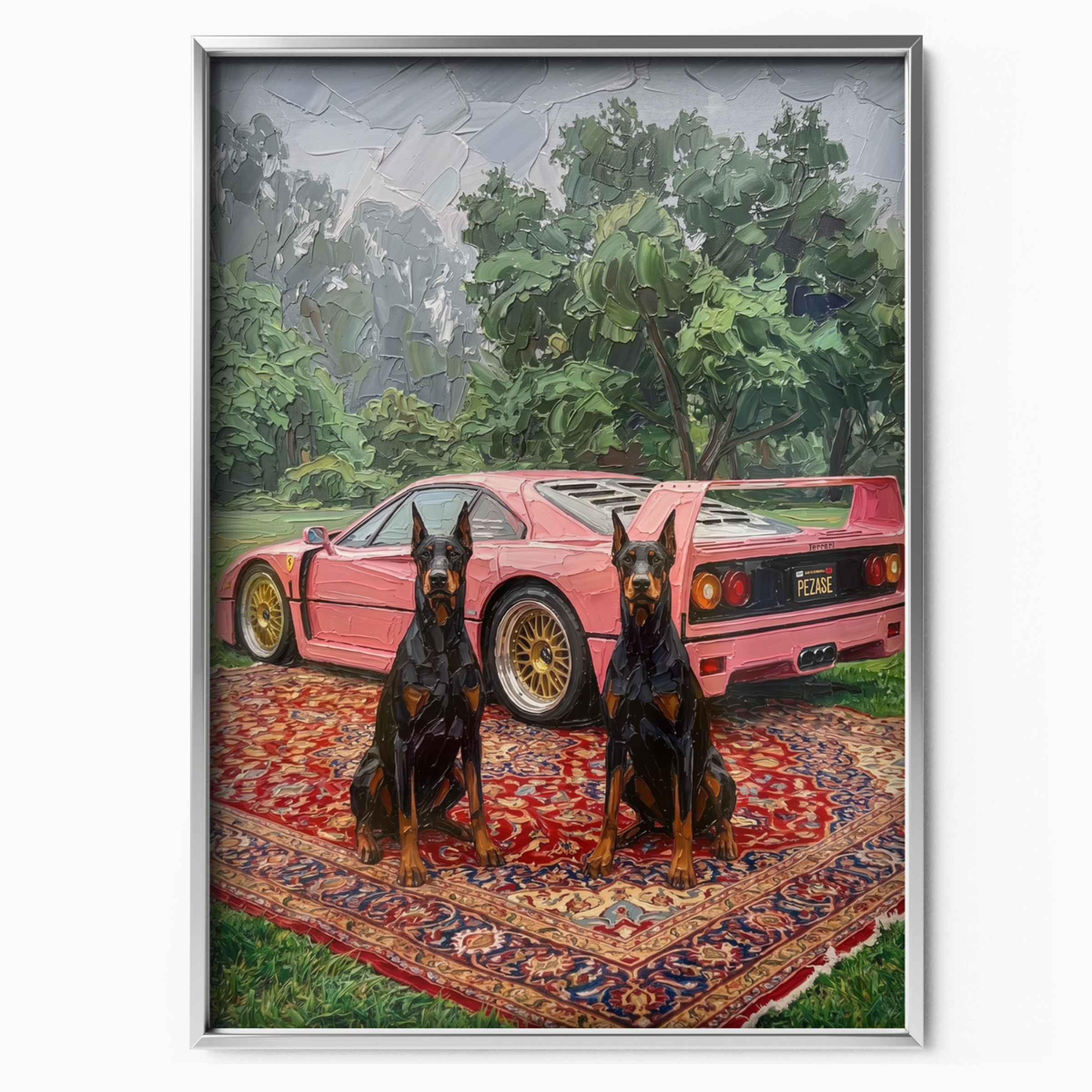 Pink Ferrari Dobermans