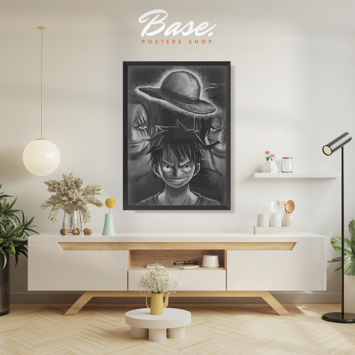 ONE PIECE LUFFY DRAW BLACK AND WHITE