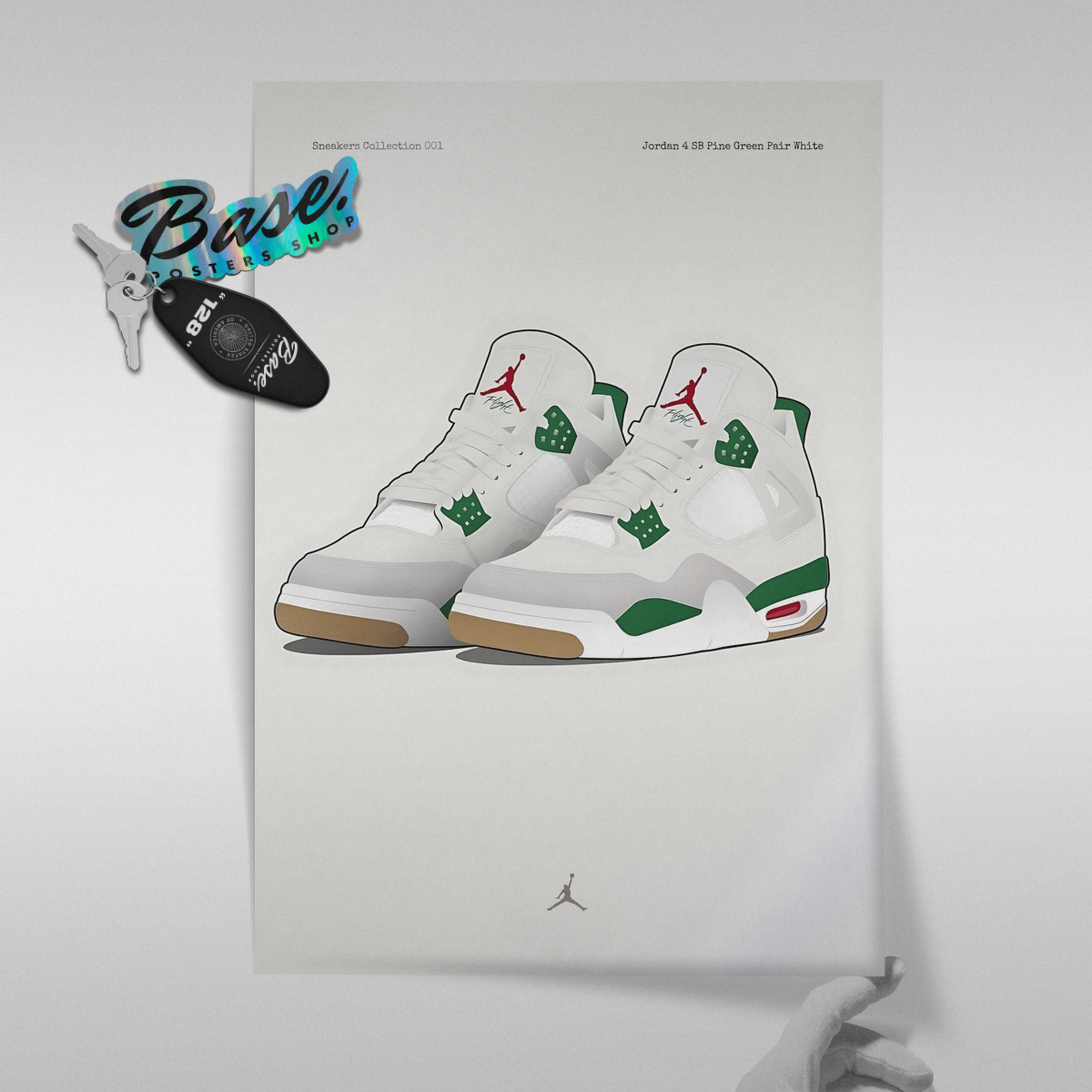 Jordan 4 SB Pine Green Pair White