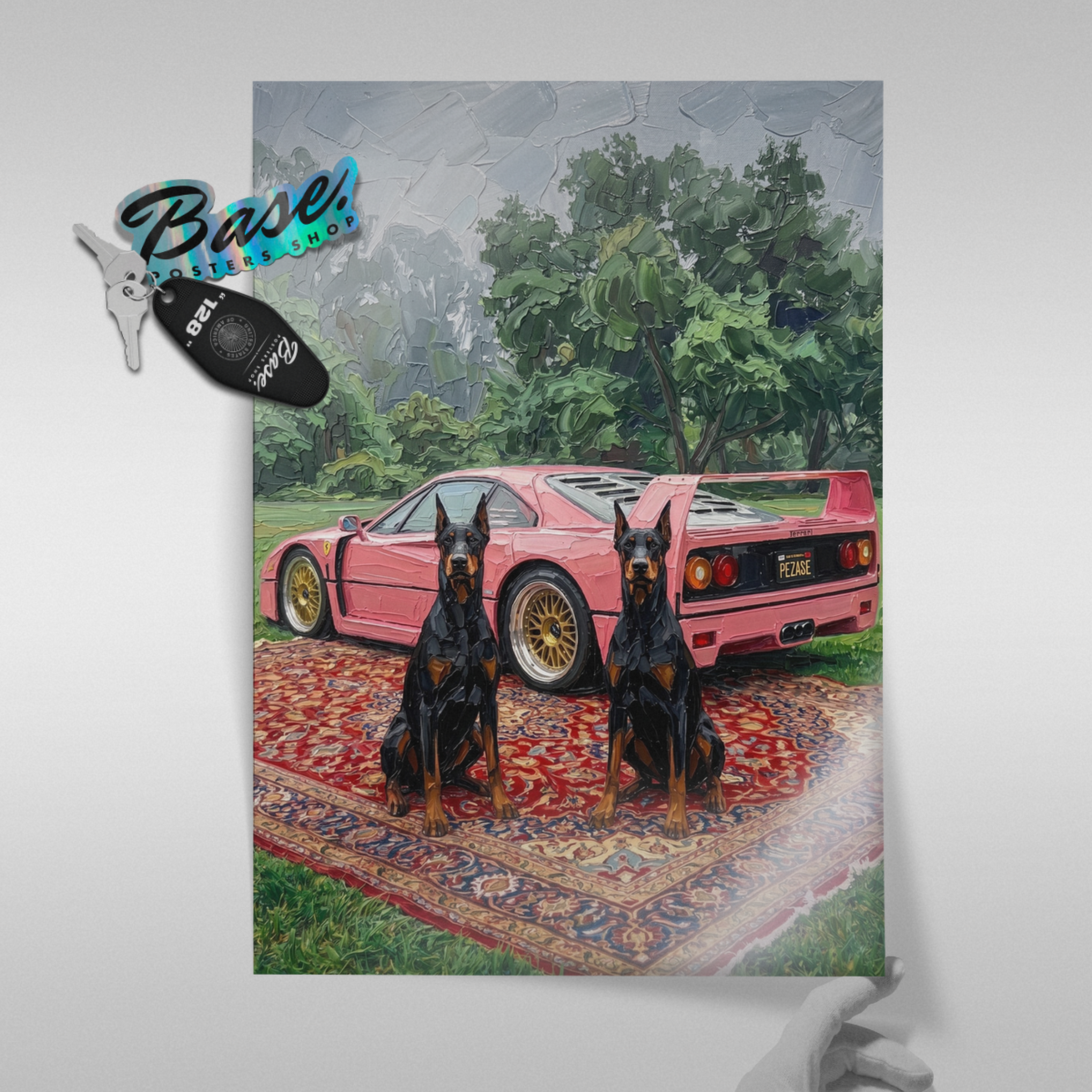 Pink Ferrari Dobermans