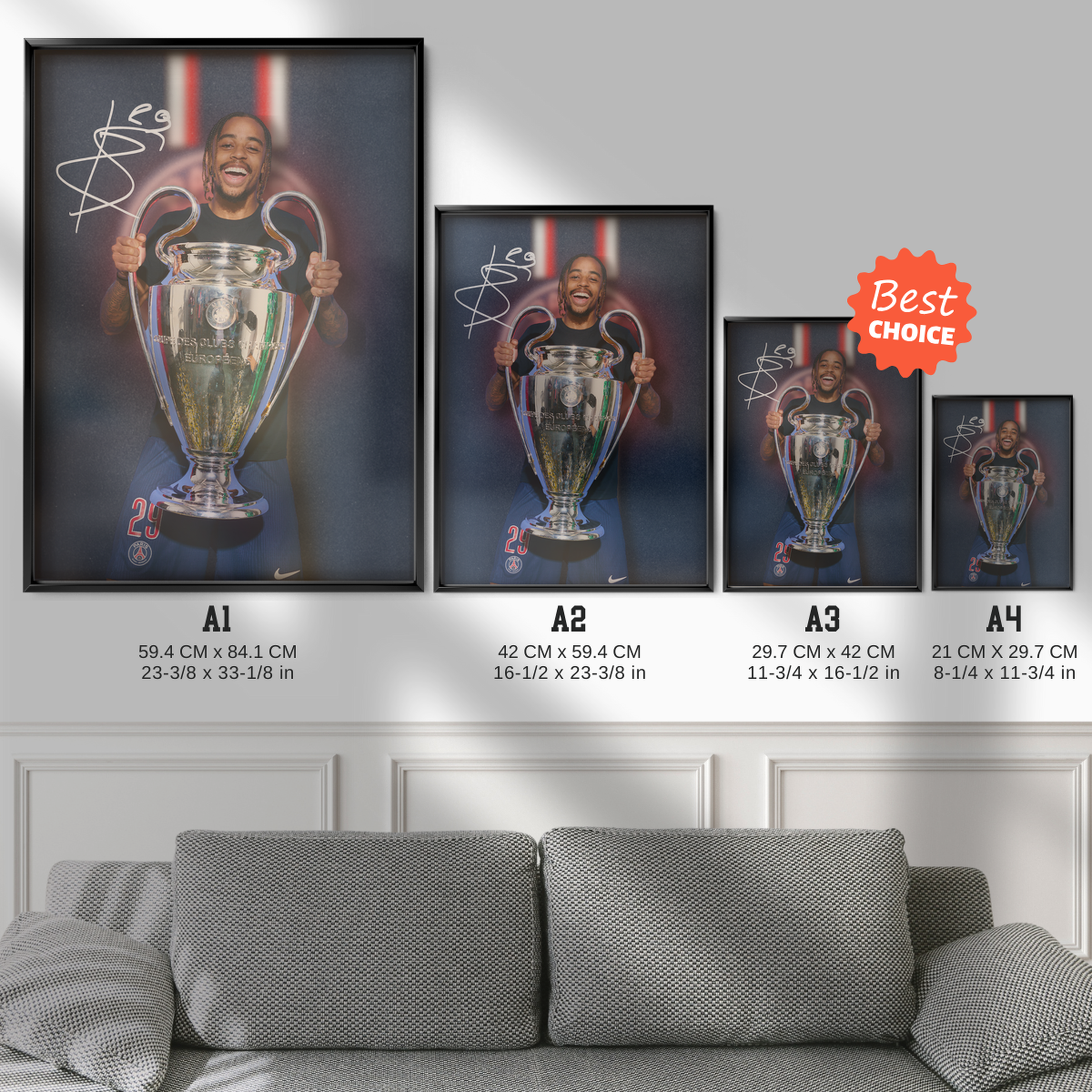 Barcola Champions League Trophy