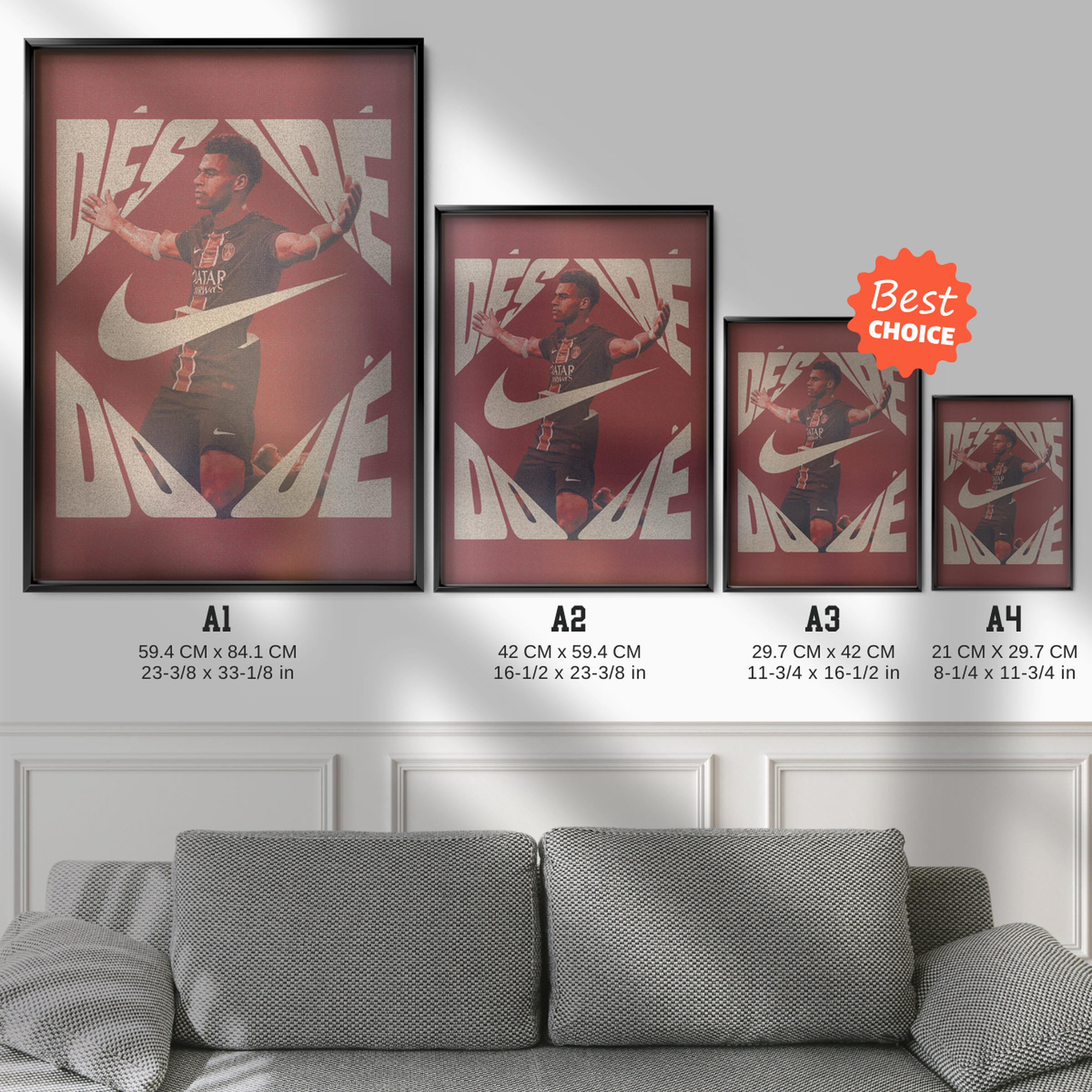 Desire Doue - PSG Number 7 Poster