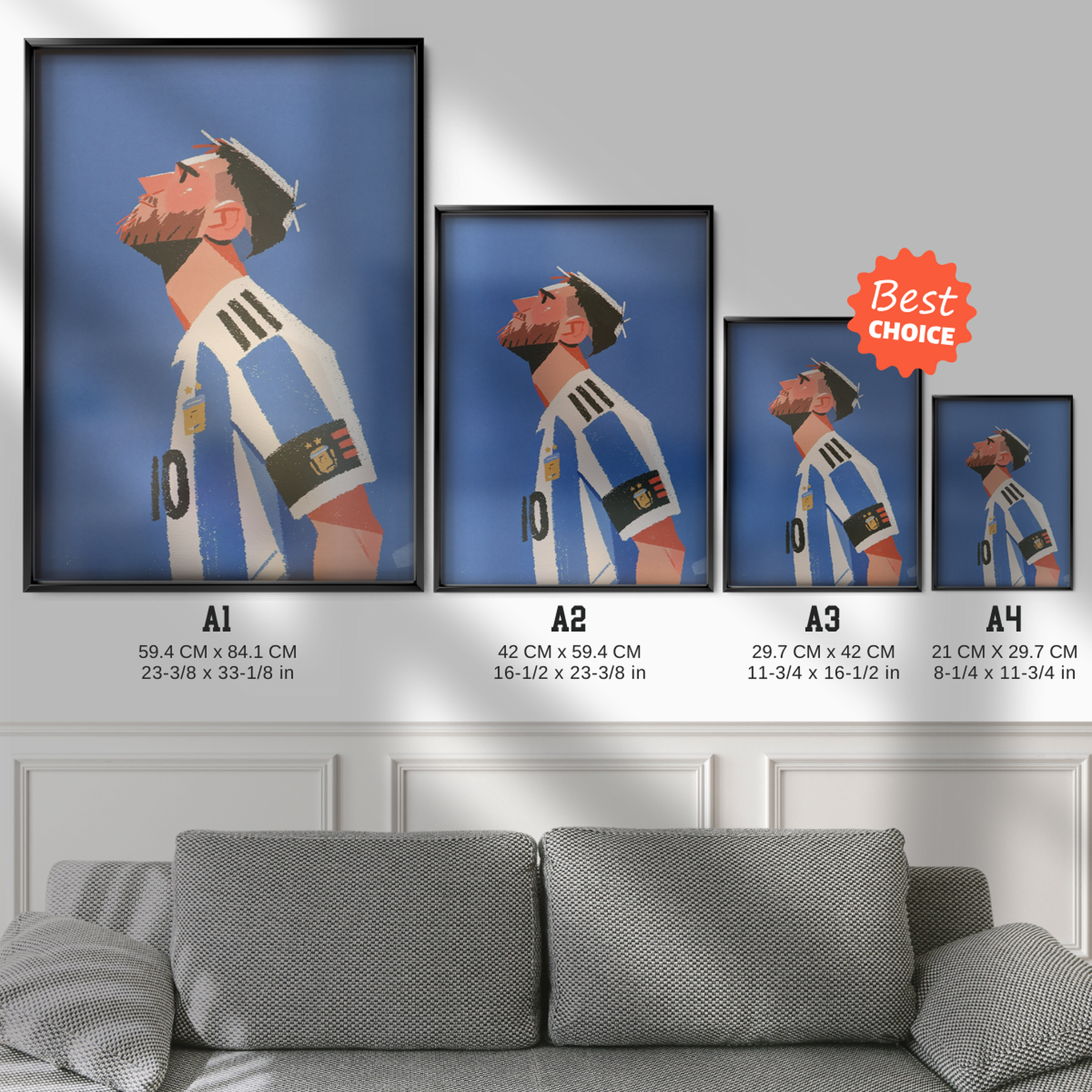 Lionel Messi - Argentina Number 10 Poster