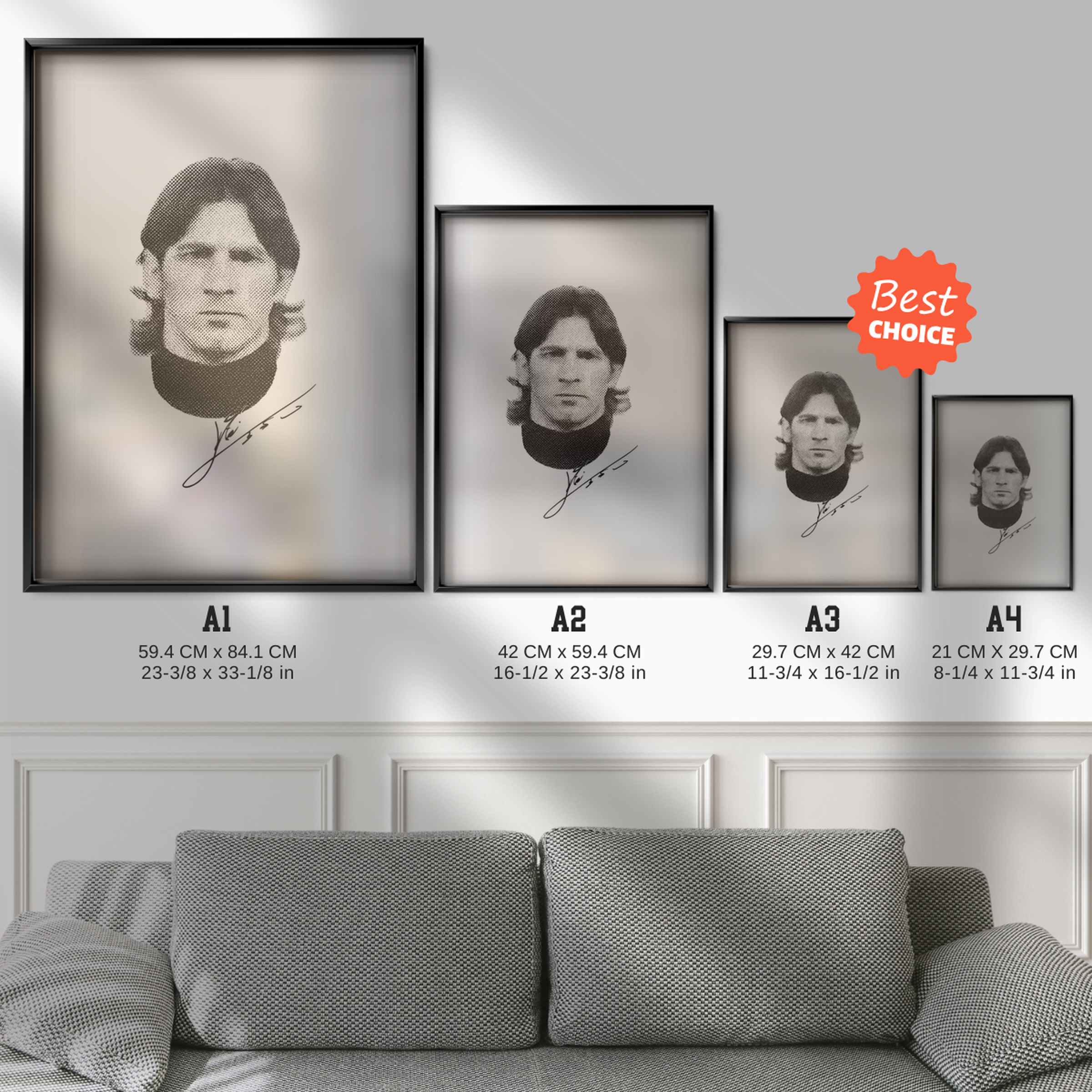 Lionel Messi - Halftone Portrait Poster