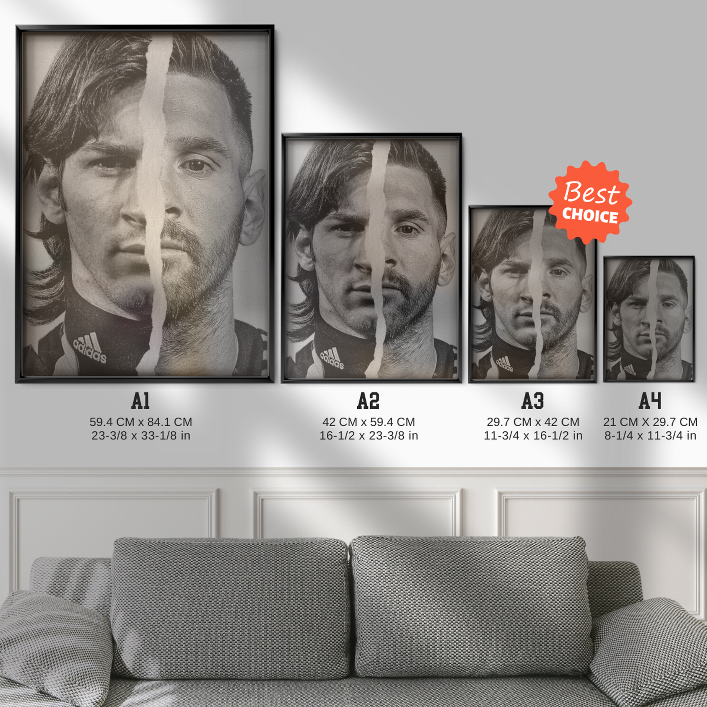 Lionel Messi - Then and Now Poster