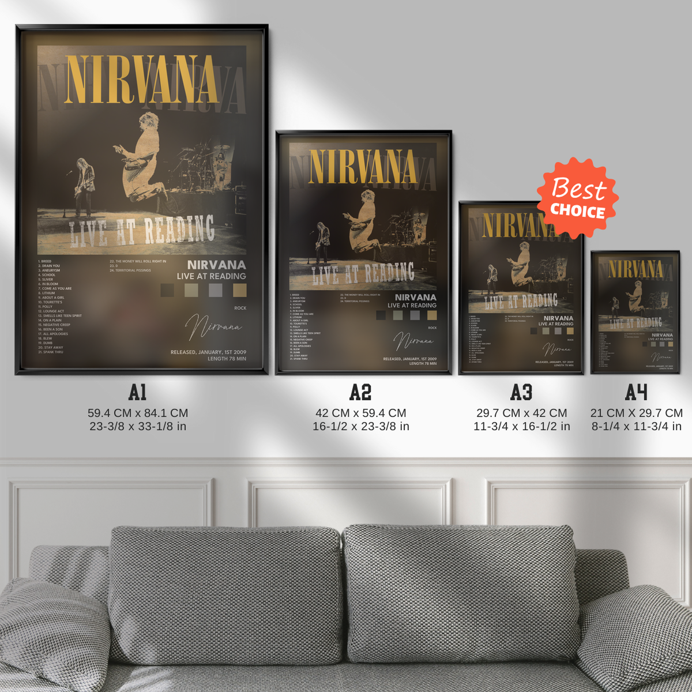 nirvana Live at Reading poster