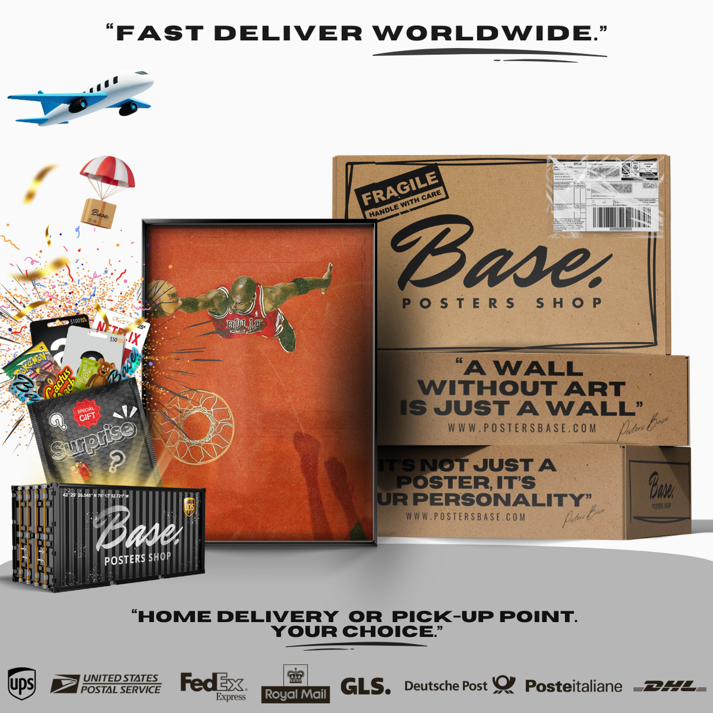 Basketball Shadow Dunk Red Minimalist