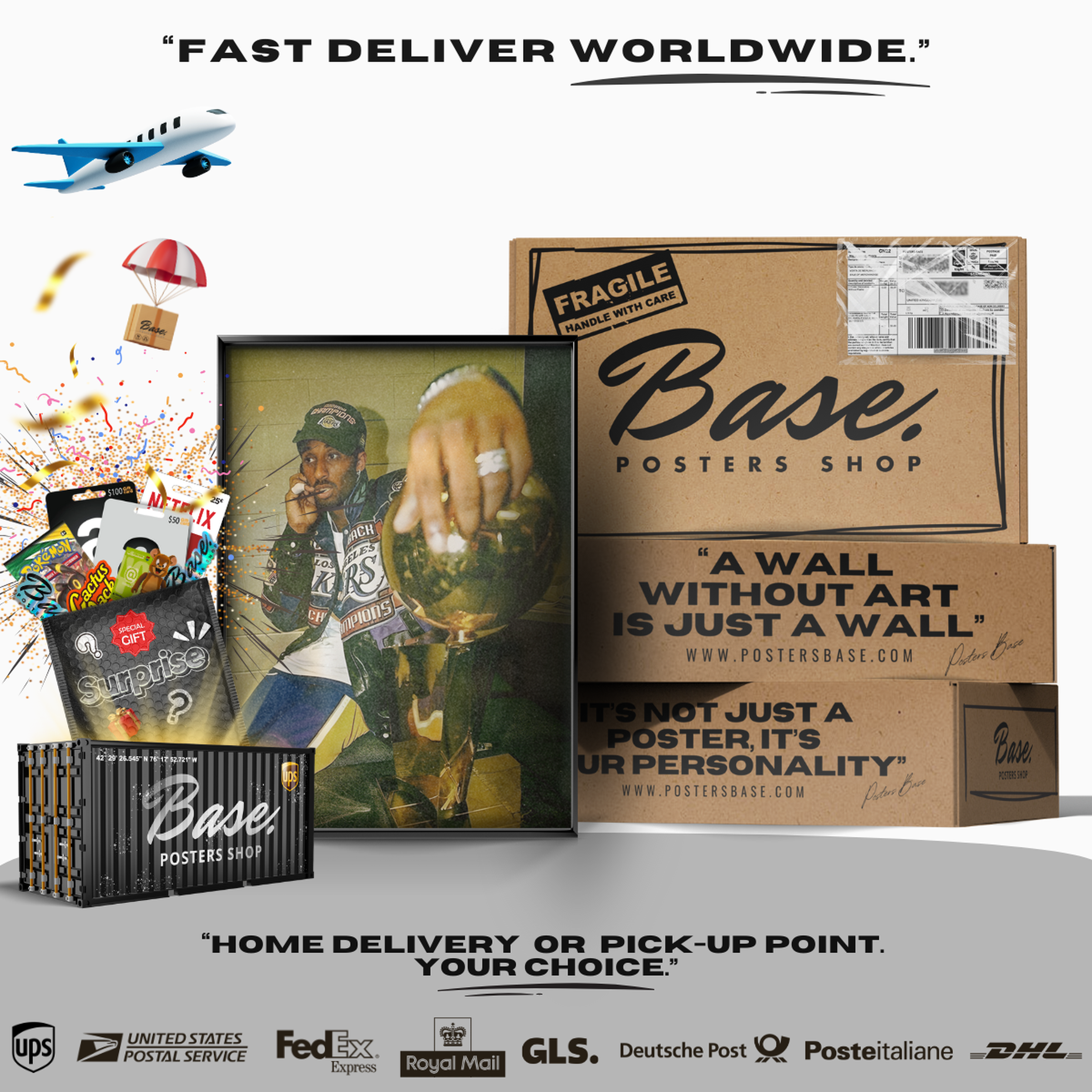 Kobe Bryant Lakers Championship Trophy Photo (locker Room)