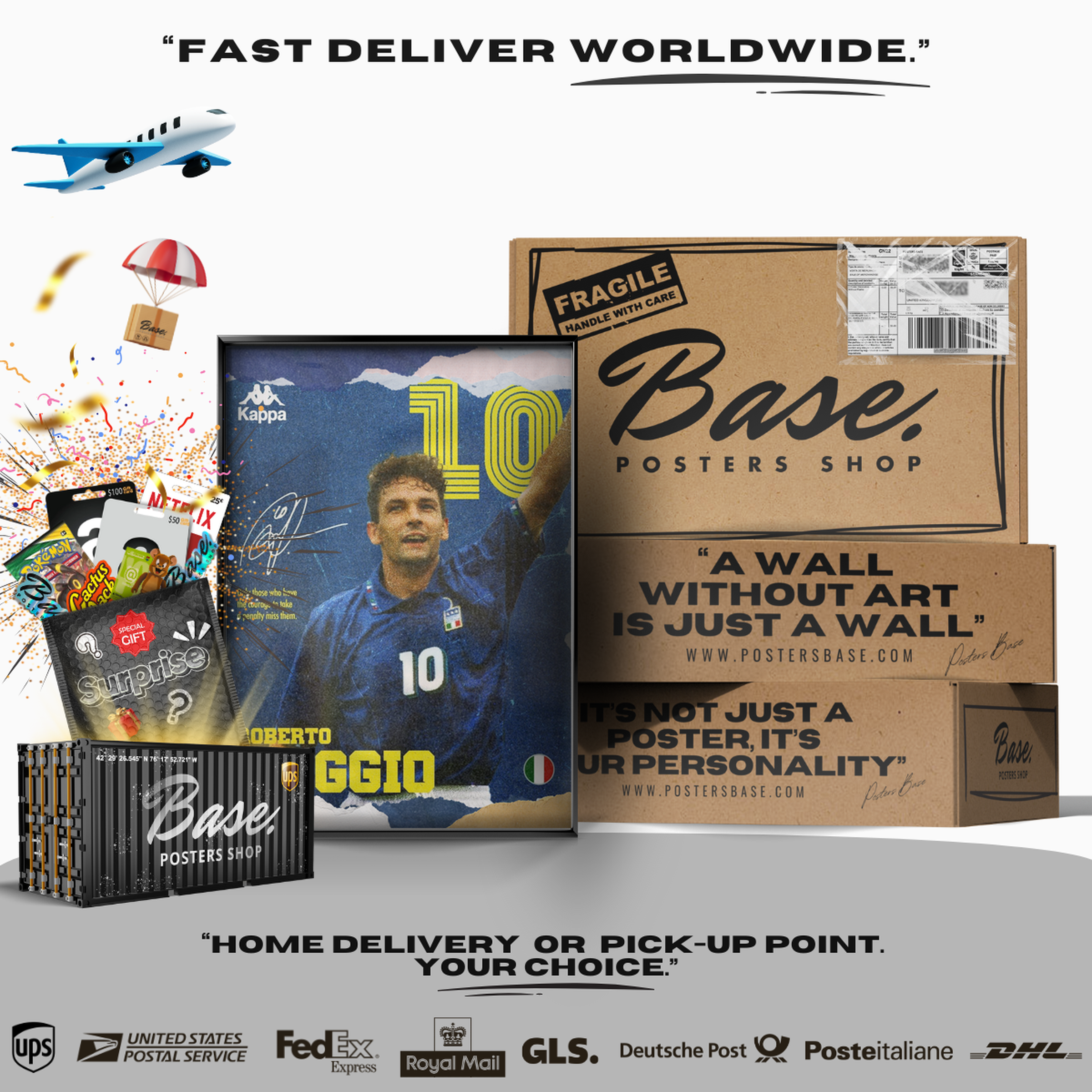 Roberto Baggio - Italy Number 10 Poster