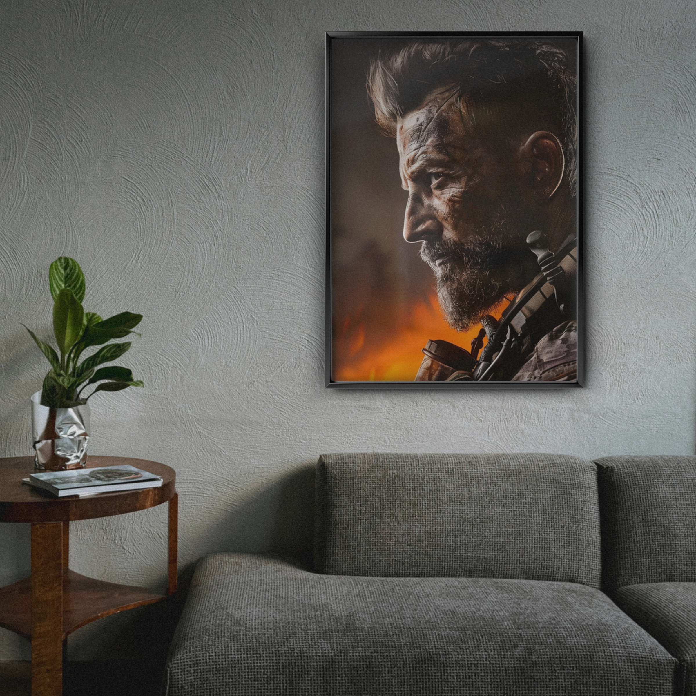 Call Of Duty – Bearded Soldier In Flames