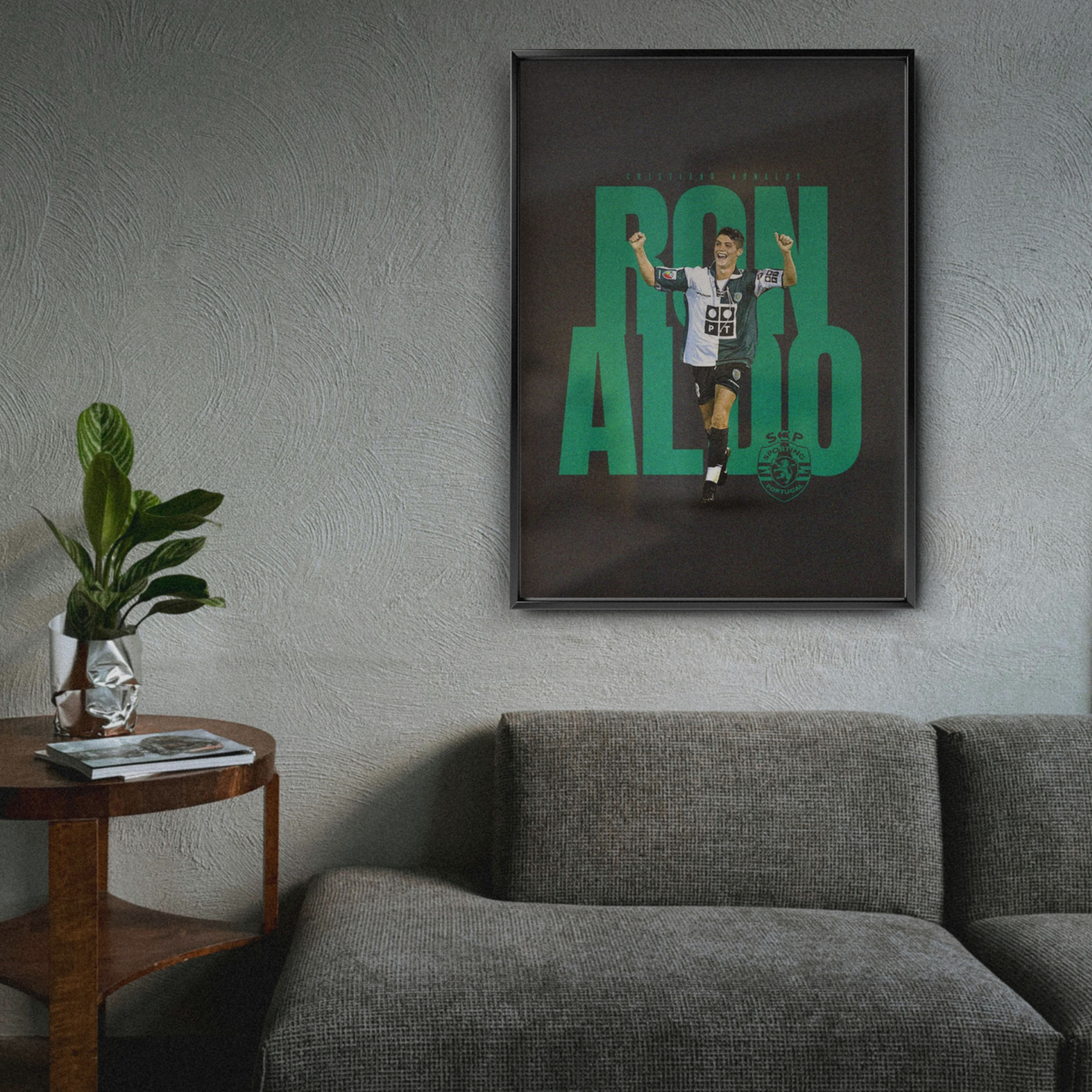 Cristiano Ronaldo - Sporting Portugal Dark Poster