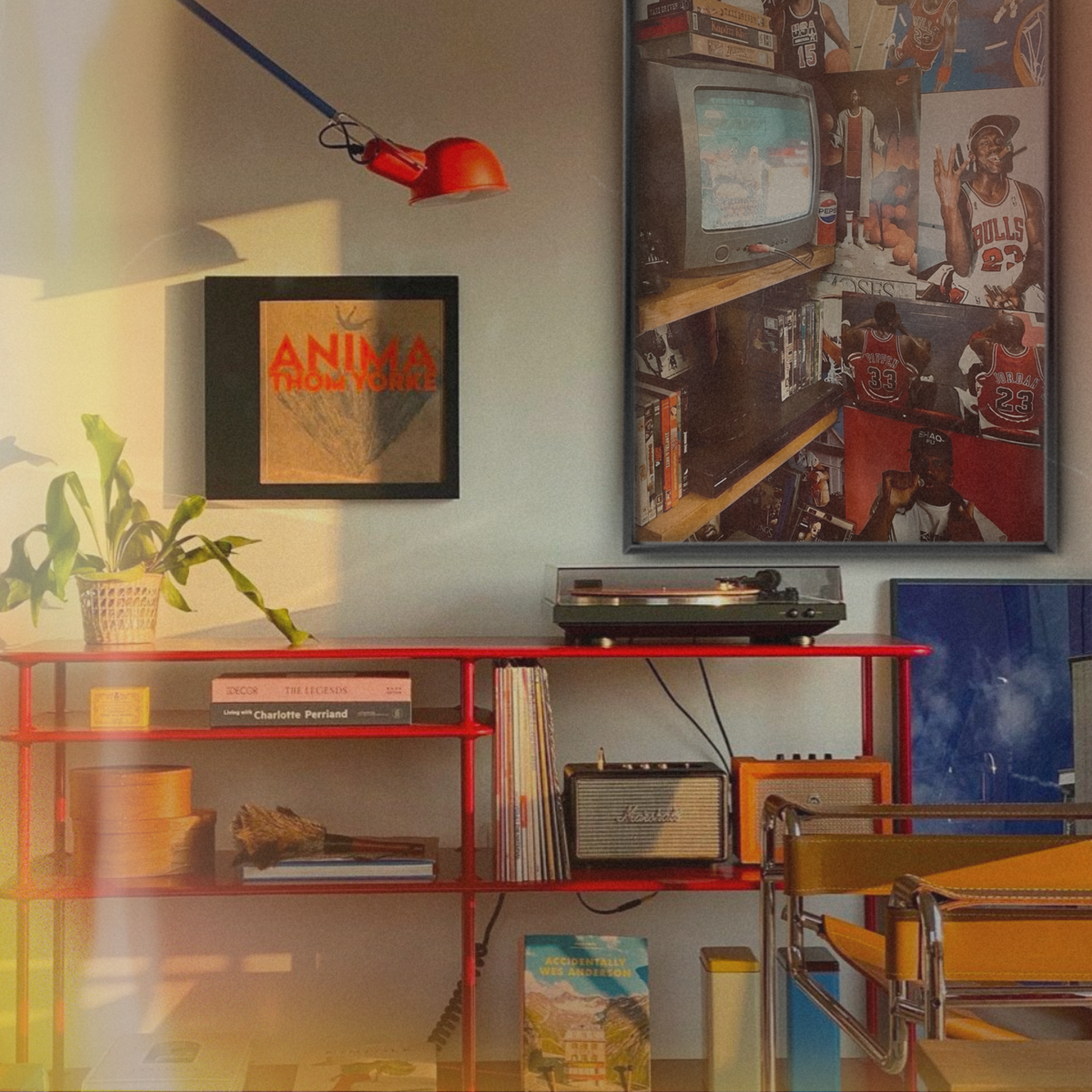 Chicago Bulls Memorabilia Room Vintage Tv _ 90s Vibes