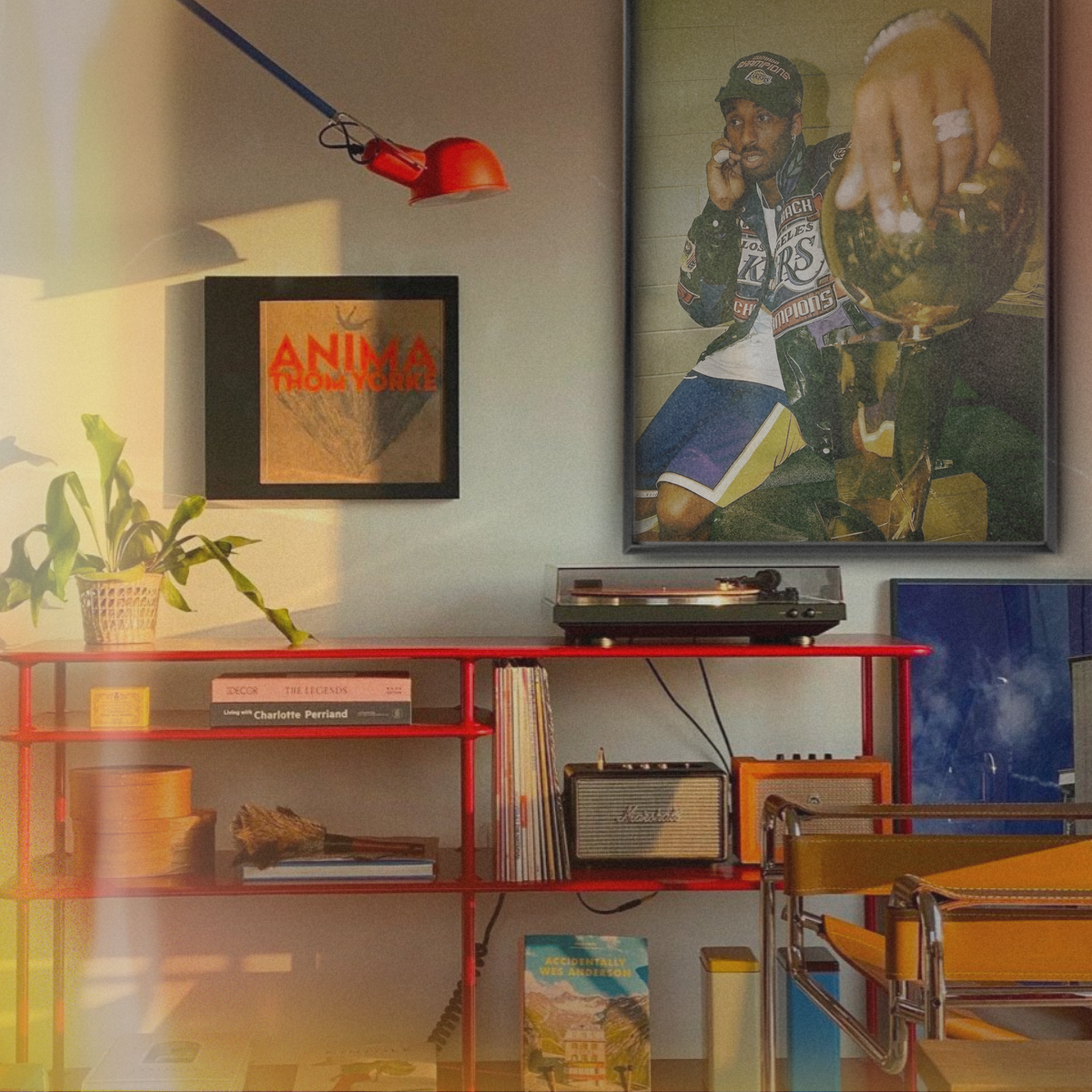 Kobe Bryant Lakers Championship Trophy Photo (locker Room)