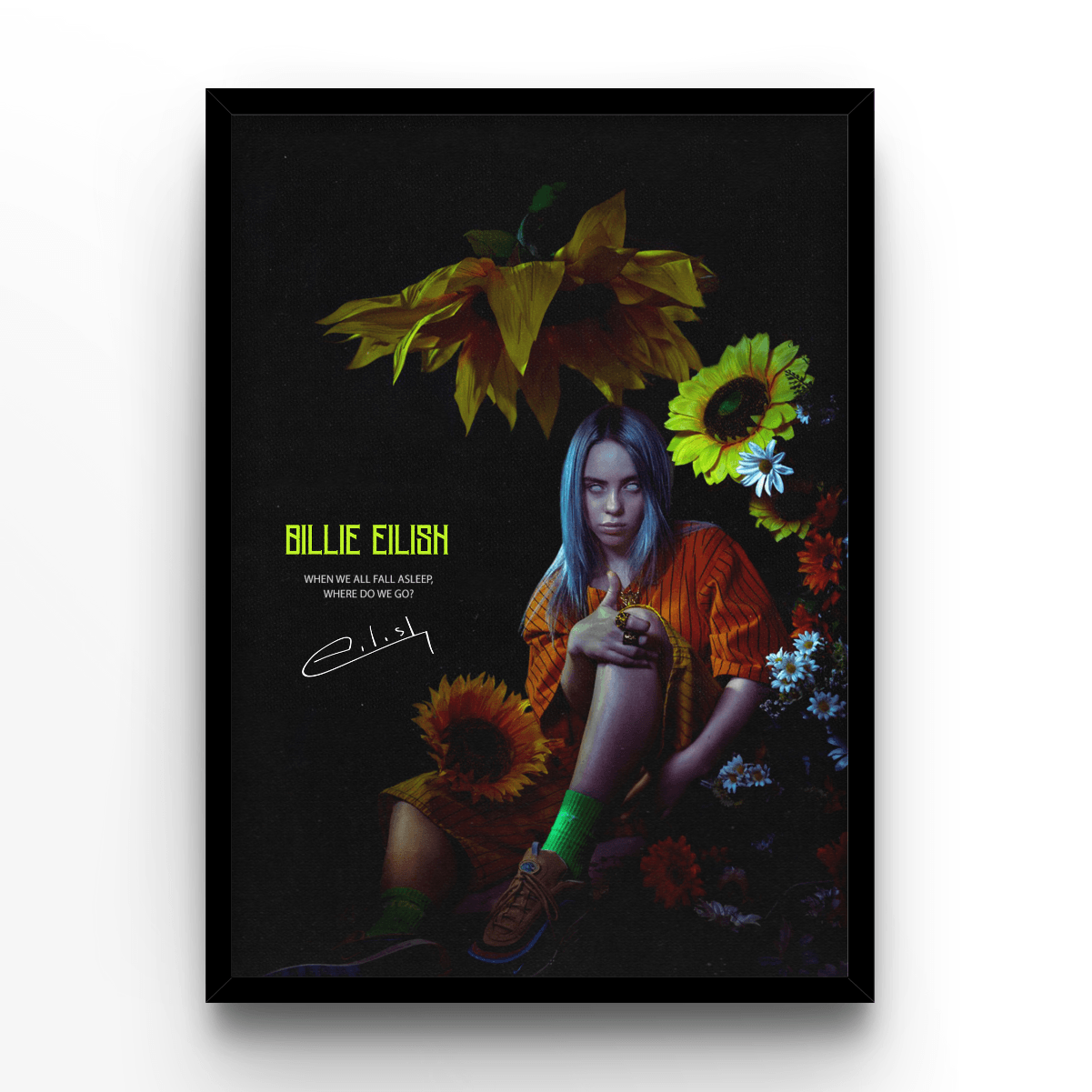 Billie Ellish - A4, A3, A2 Posters Base - Poster Print Shop / Art Prints / PostersBase