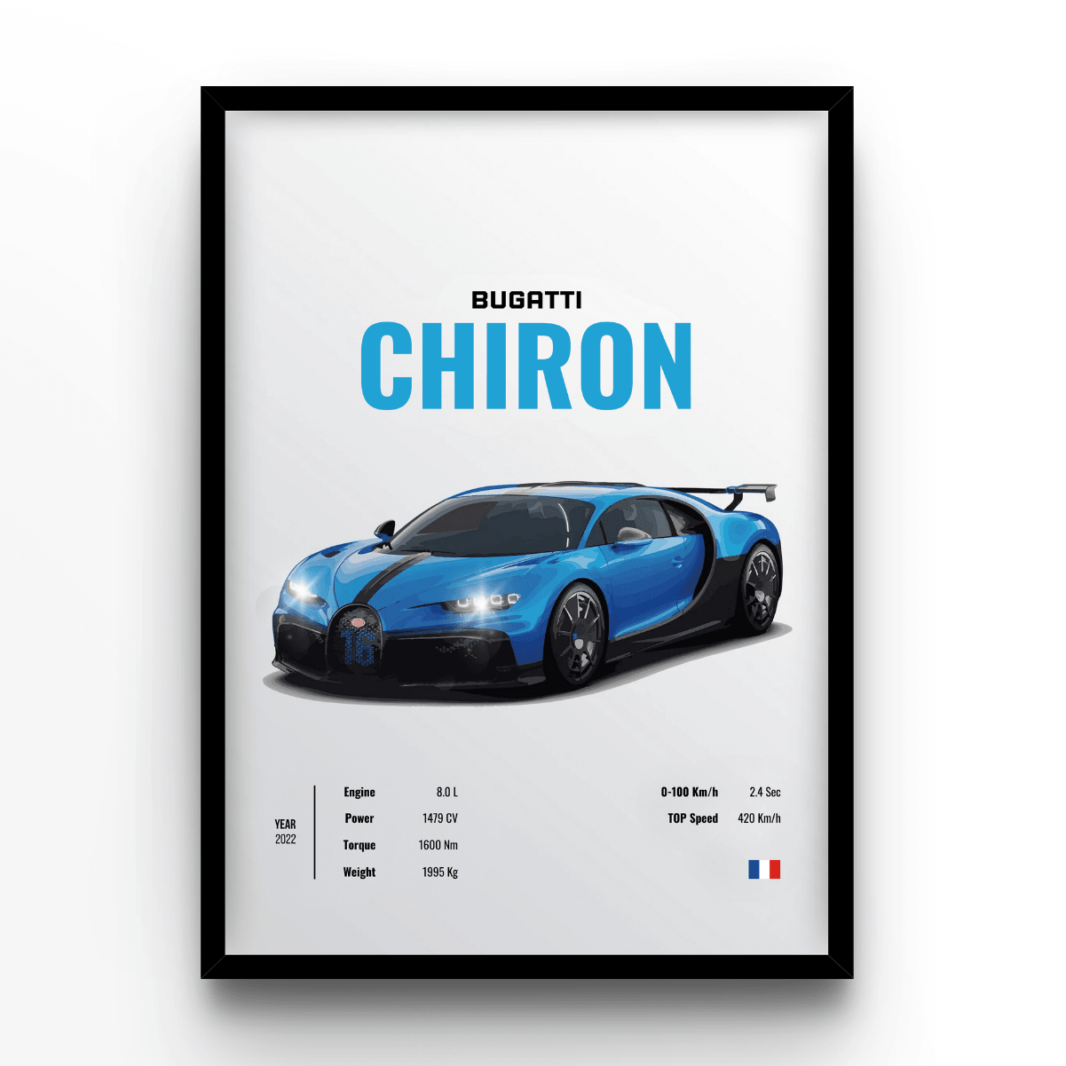 Bugatti Chiron - A4, A3, A2 Posters Base - Poster Print Shop / Art Prints / PostersBase