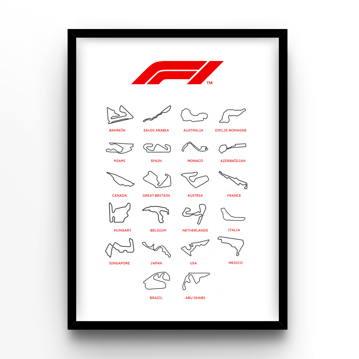 Circuits F1 - A4, A3, A2 Posters Base - Poster Print Shop / Art Prints / PostersBase