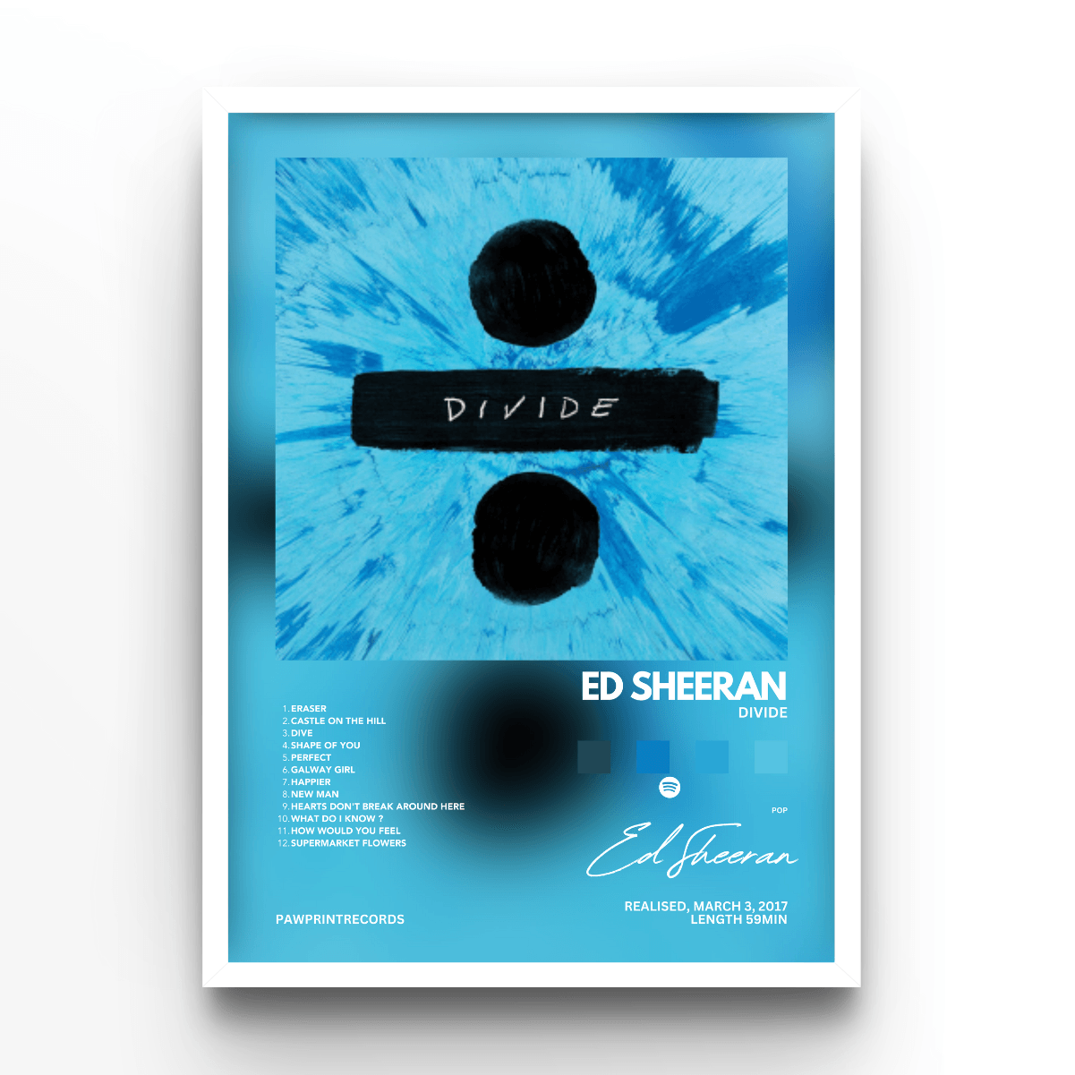 Ed Sheeran Divide - A4, A3, A2 Posters Base - Poster Print Shop / Art Prints / PostersBase