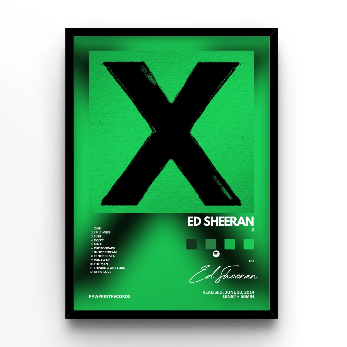 Ed Sheeran X - A4, A3, A2 Posters Base - Poster Print Shop / Art Prints / PostersBase
