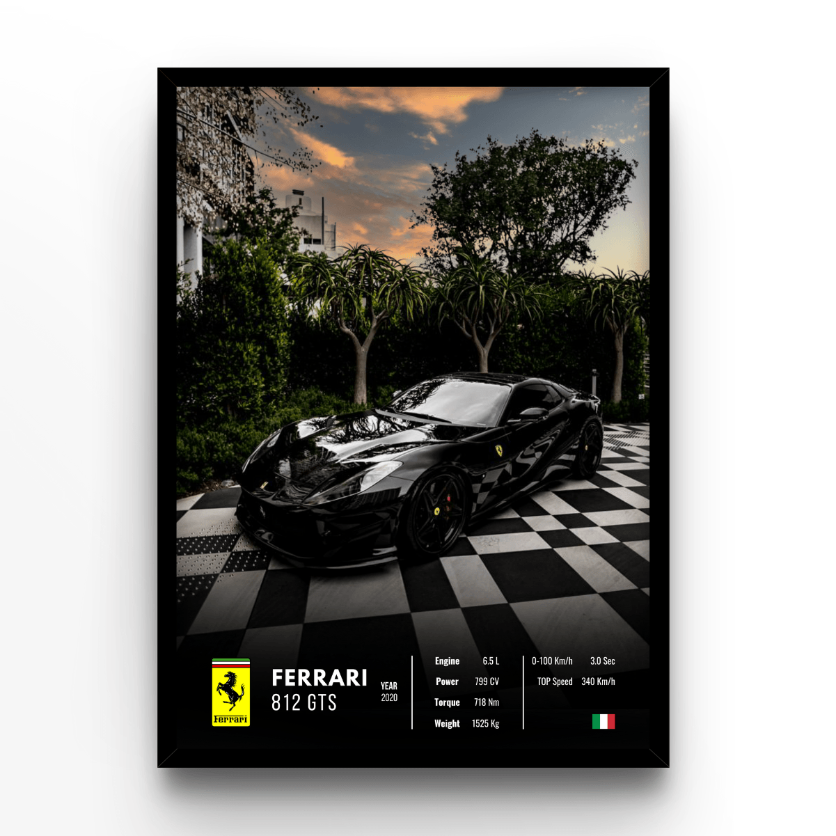 Ferrari 812 GTS Collector - A4, A3, A2 Posters Base - Poster Print Shop / Art Prints / PostersBase