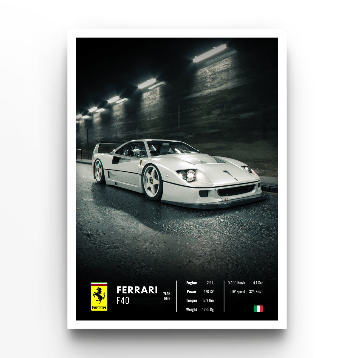 Ferrari F40 Collector - A4, A3, A2 Posters Base - Poster Print Shop / Art Prints / PostersBase