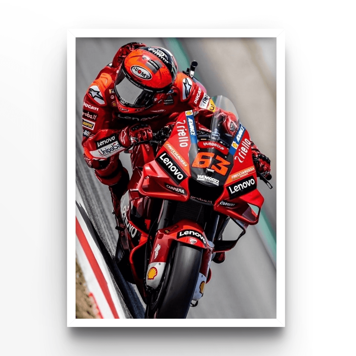 Francesco Bagnaia 4 - A4, A3, A2 Posters Base - Poster Print Shop / Art Prints / PostersBase