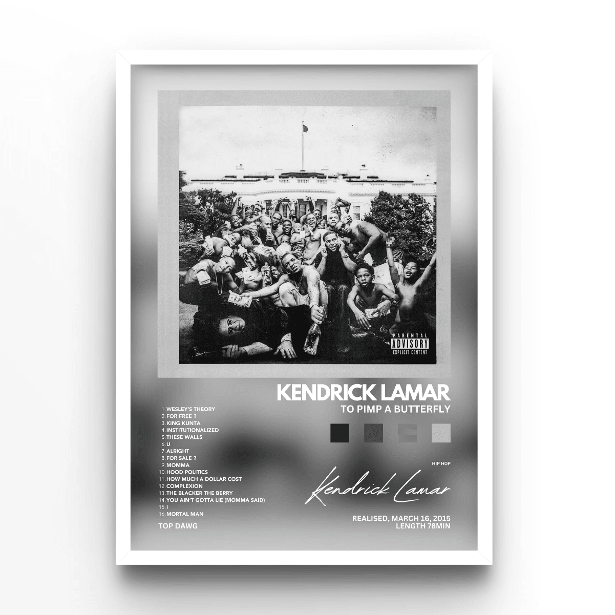 Kendrick Lamar To Pimp A Butterfly Album - A4, A3, A2 Posters Base - Poster Print Shop / Art Prints / PostersBase