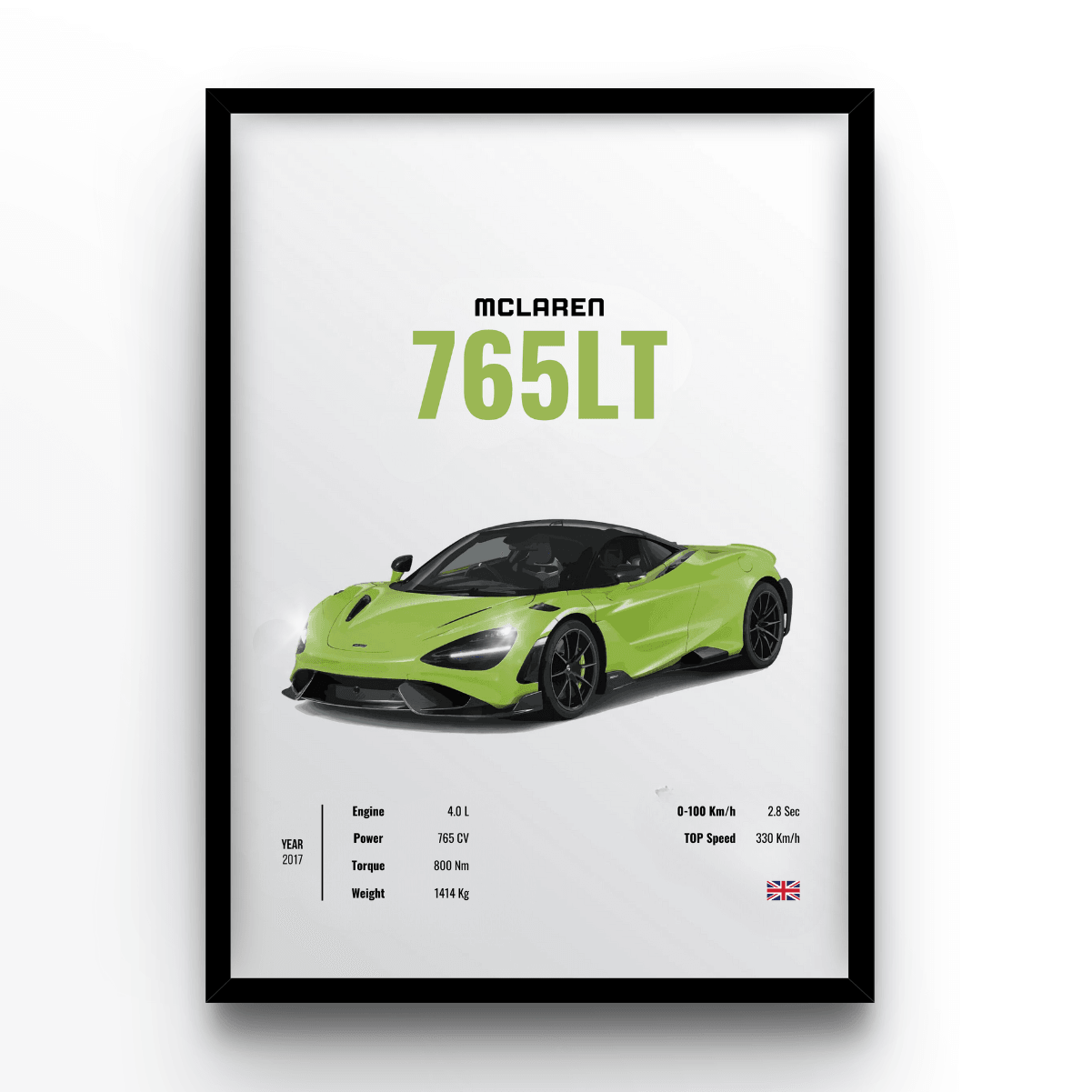 Mclaren 765LT - A4, A3, A2 Posters Base - Poster Print Shop / Art Prints / PostersBase