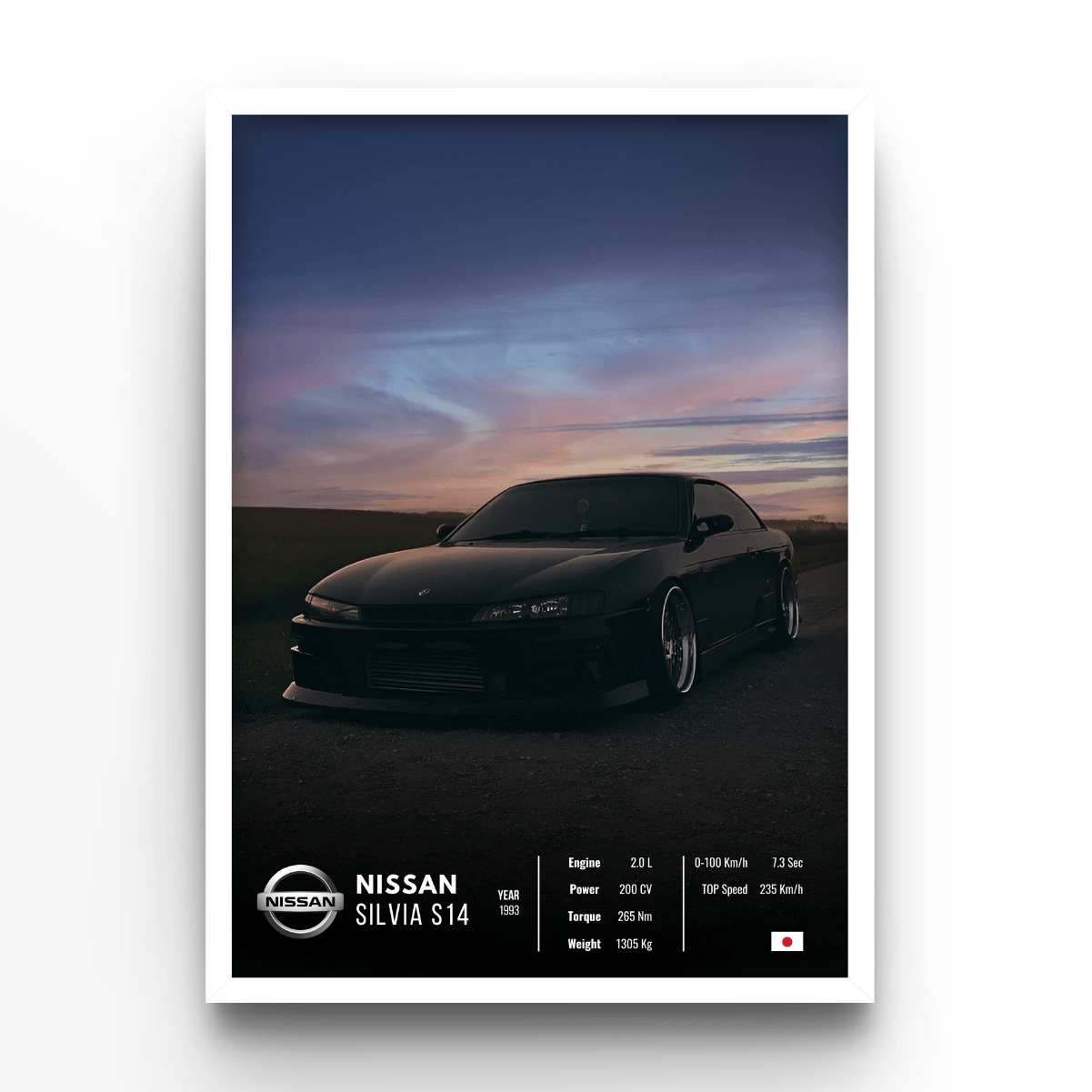 Nissan Silvia S14 Collector - A4, A3, A2 Posters Base - Poster Print Shop / Art Prints / PostersBase