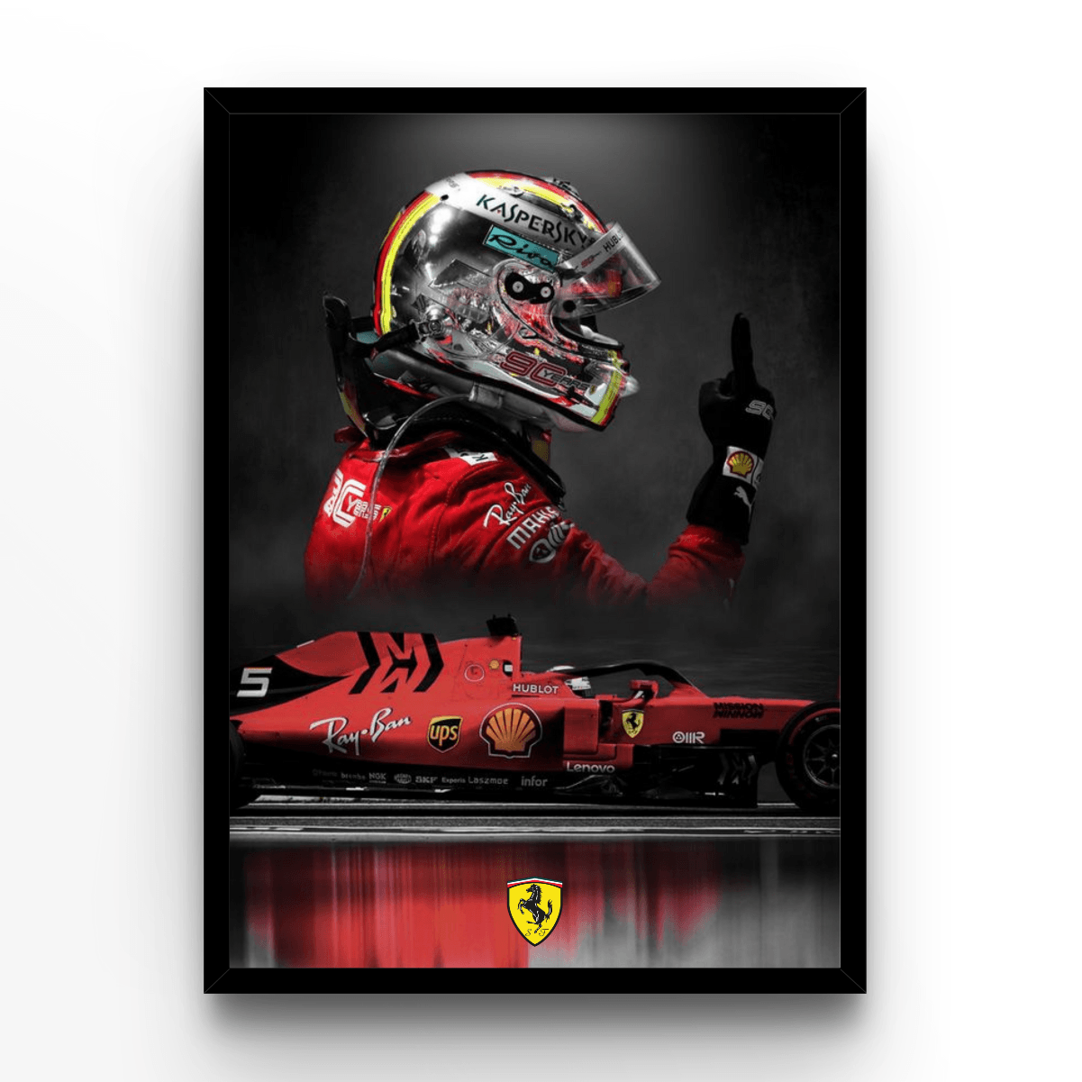Sebastian Vettel 2 - A4, A3, A2 Posters Base - Poster Print Shop / Art Prints / PostersBase