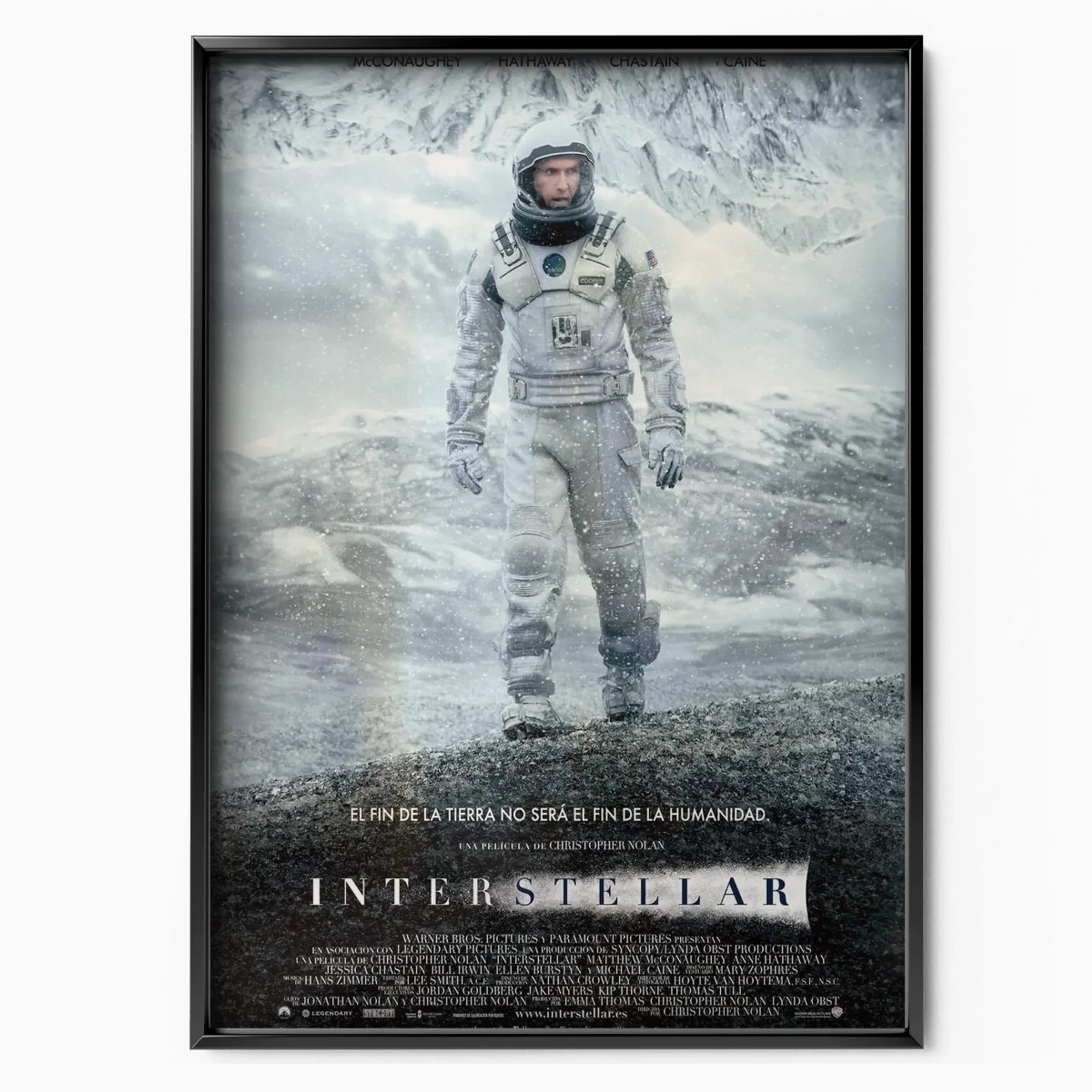 Interstellar Frozen Planet Exploration Poster poster in black frame - Posters Base official poster shop