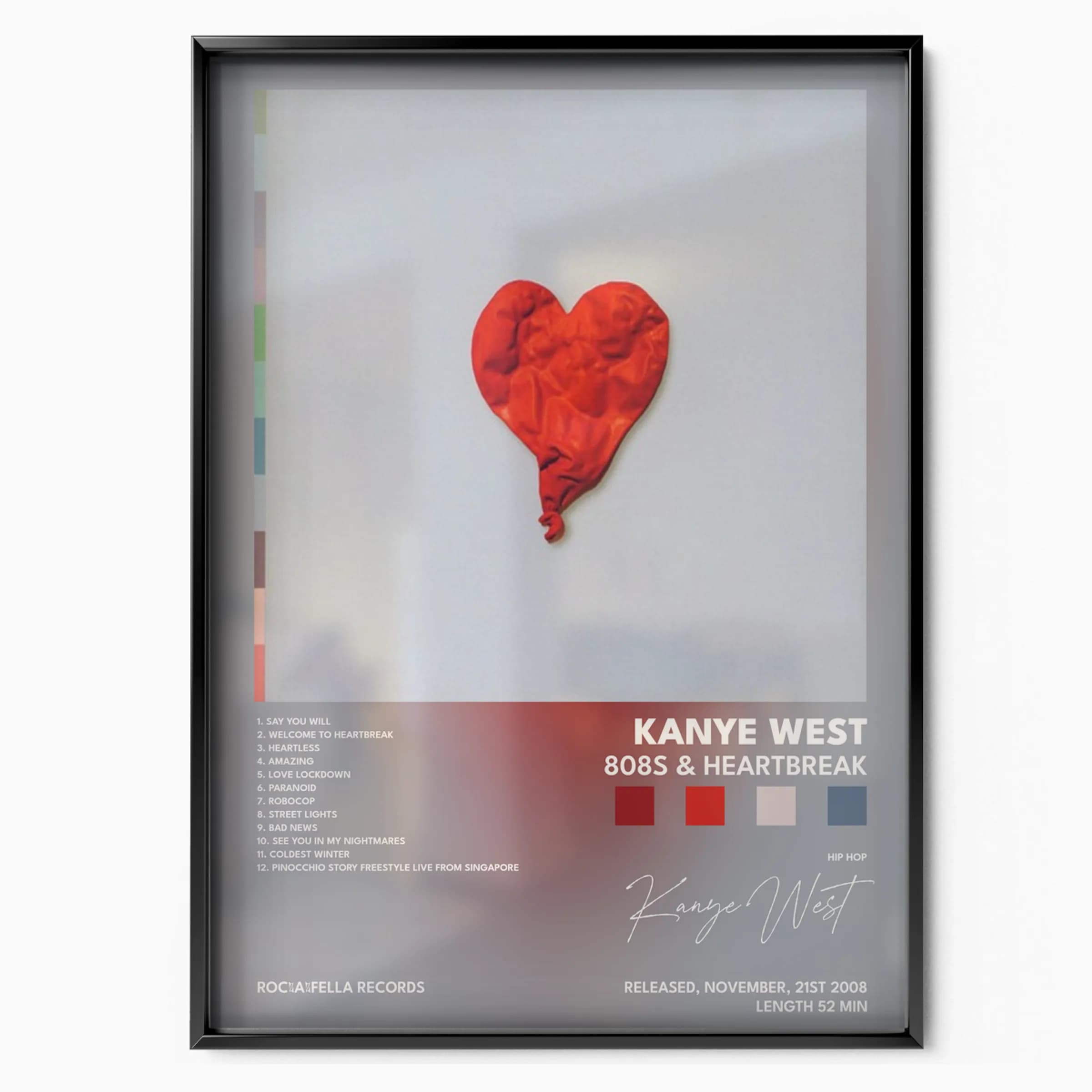 Kanye West '808s and Heartbreak' poster, Posters Base