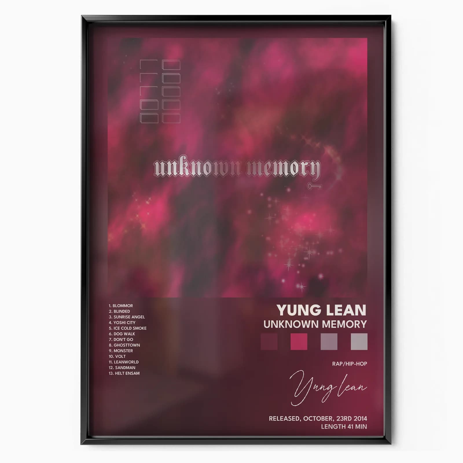 yung lean Unknown Memory poster