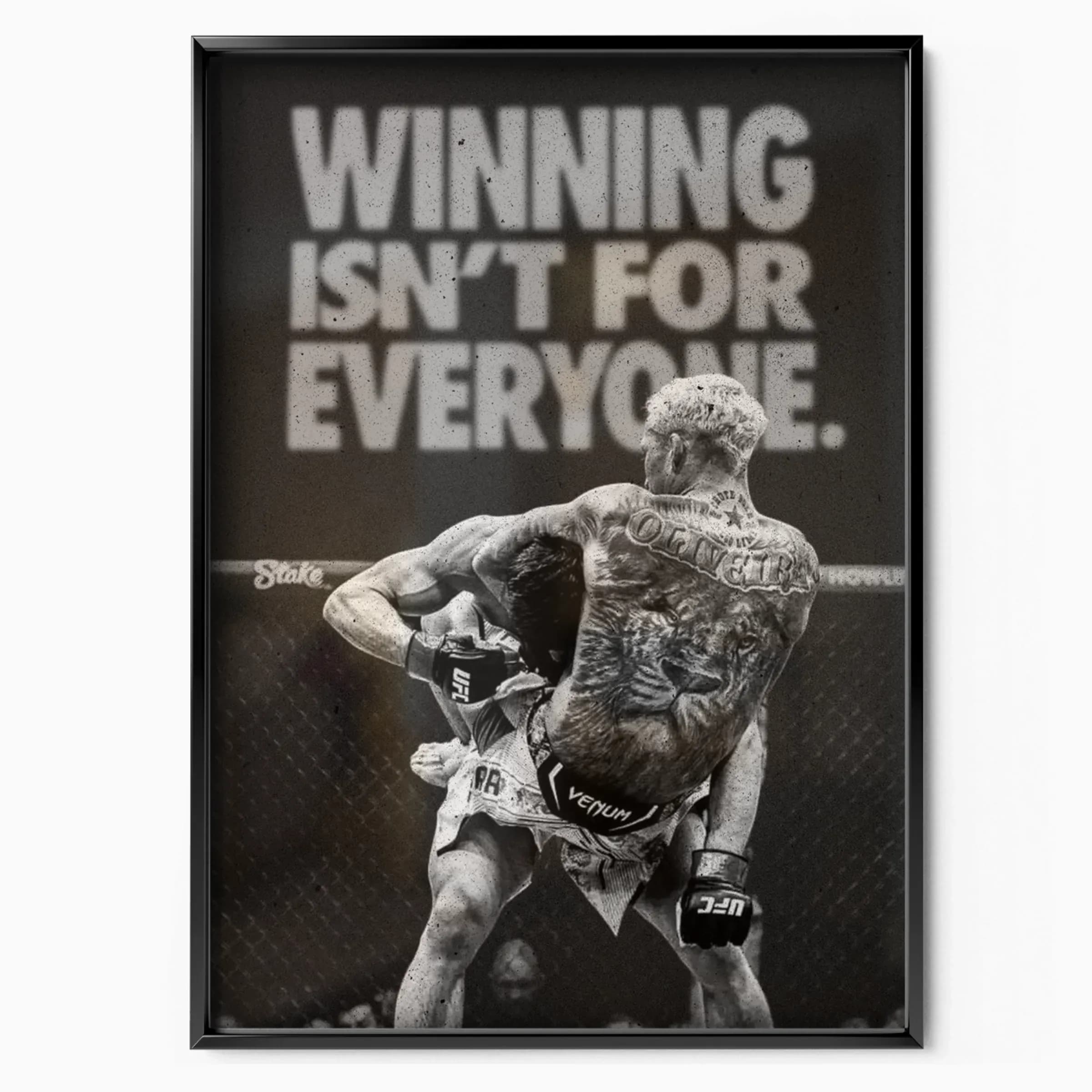 Charles Oliveira - Winning Isn't For Everyone poster in black frame