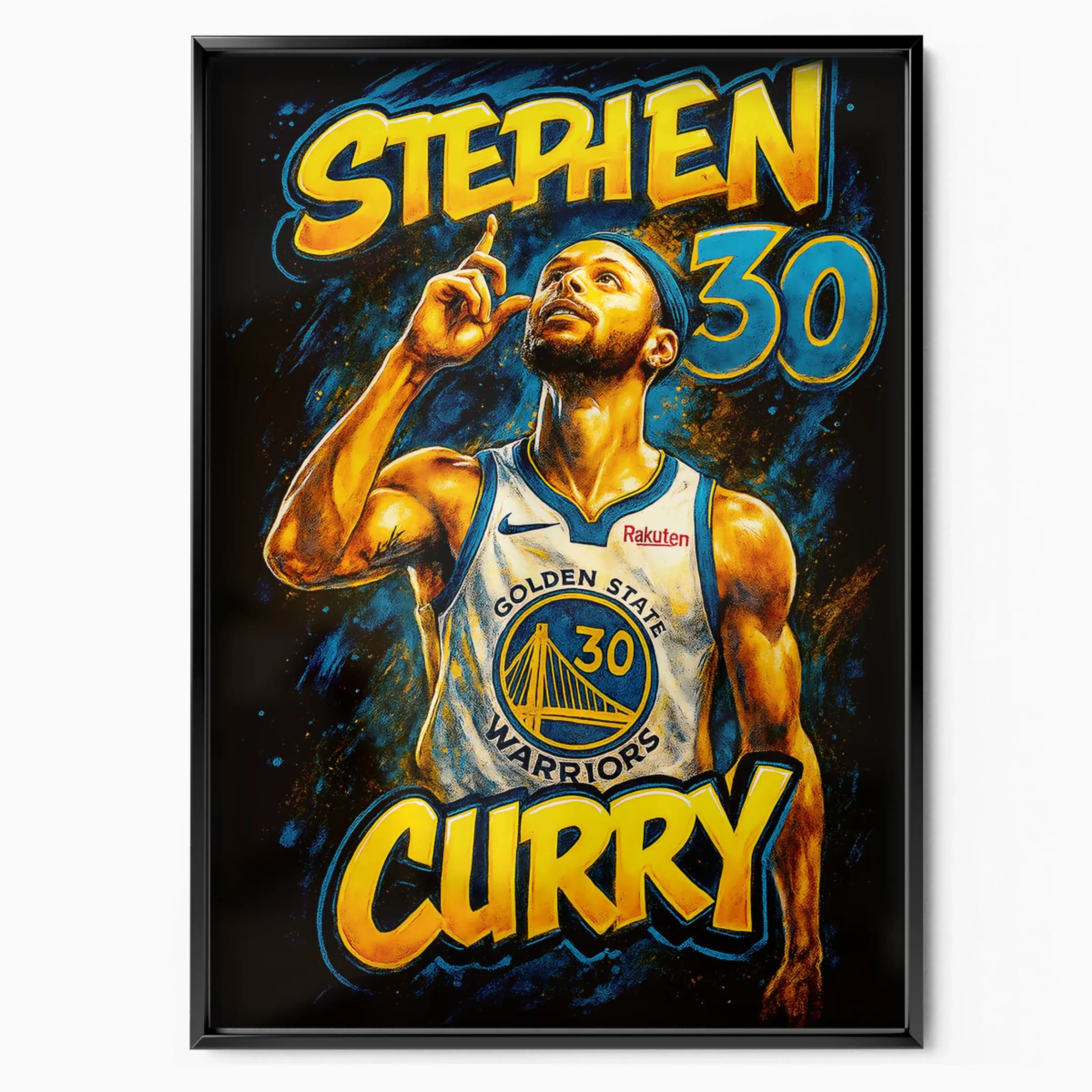 Stephen Curry Poster Warriors 30 poster in black frame — Posters Base official poster shop