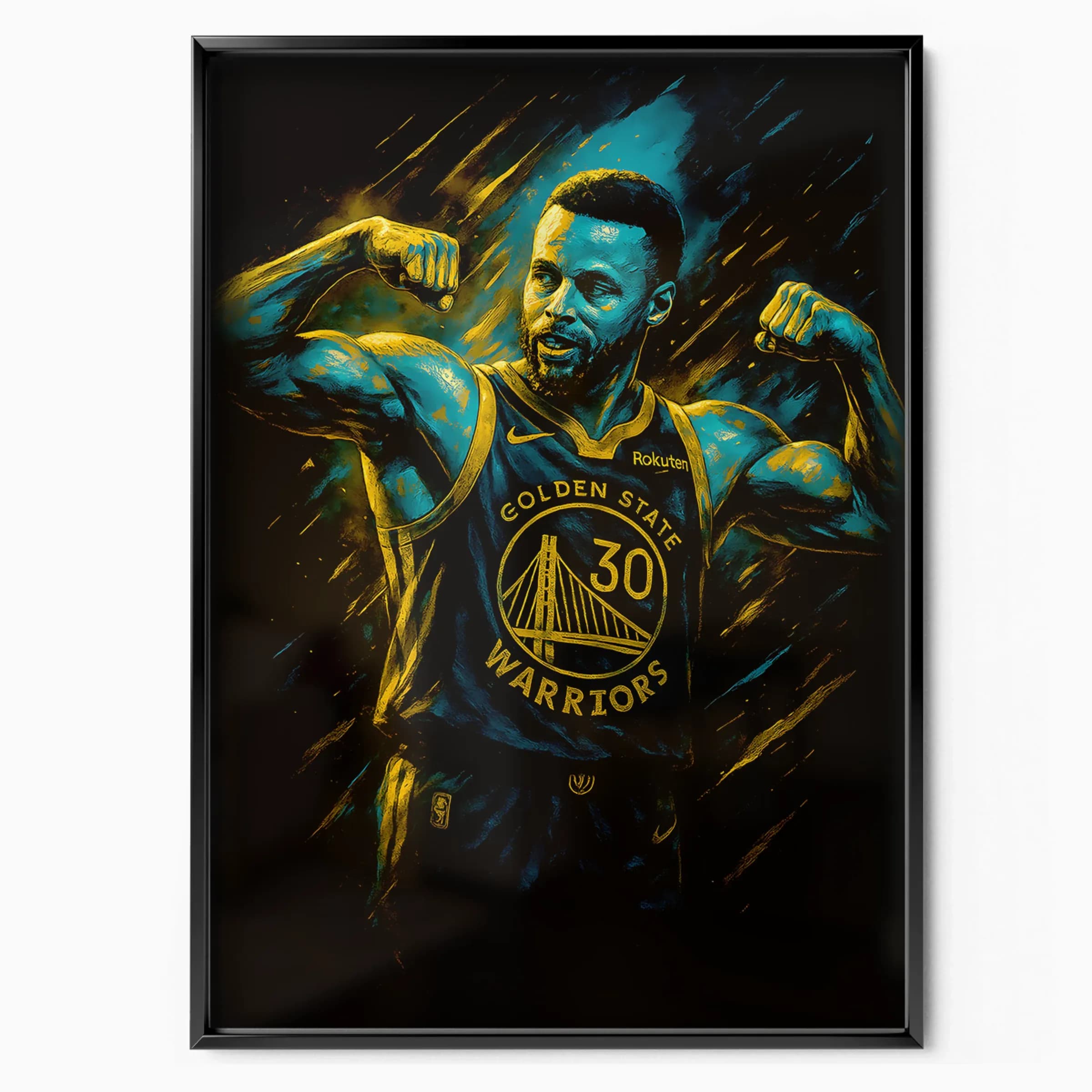 Stephen Curry Poster Splash poster in black frame — Posters Base official poster shop