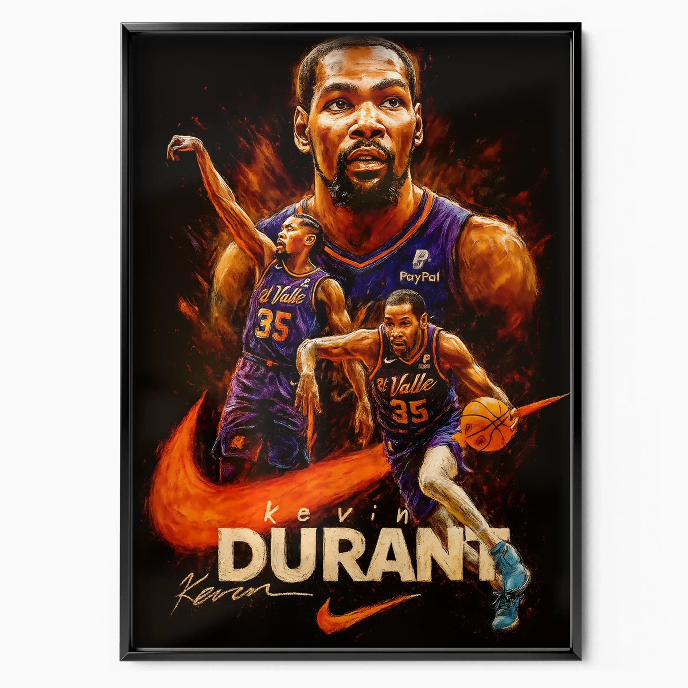 Kevin Durant Poster Suns 35 poster in black frame — Posters Base official poster shop
