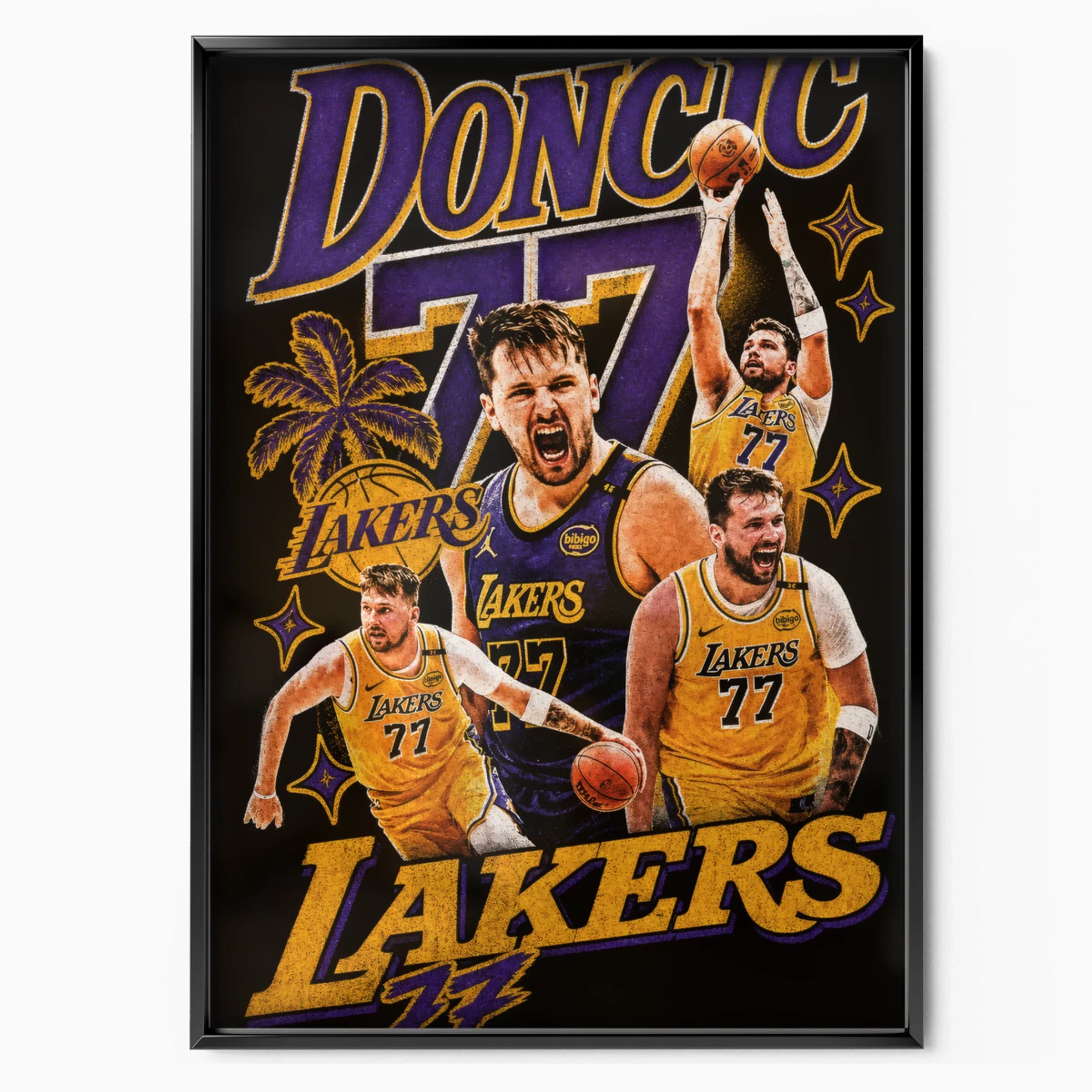 Luka Doncic Poster Lakers poster in black frame — Posters Base official poster shop