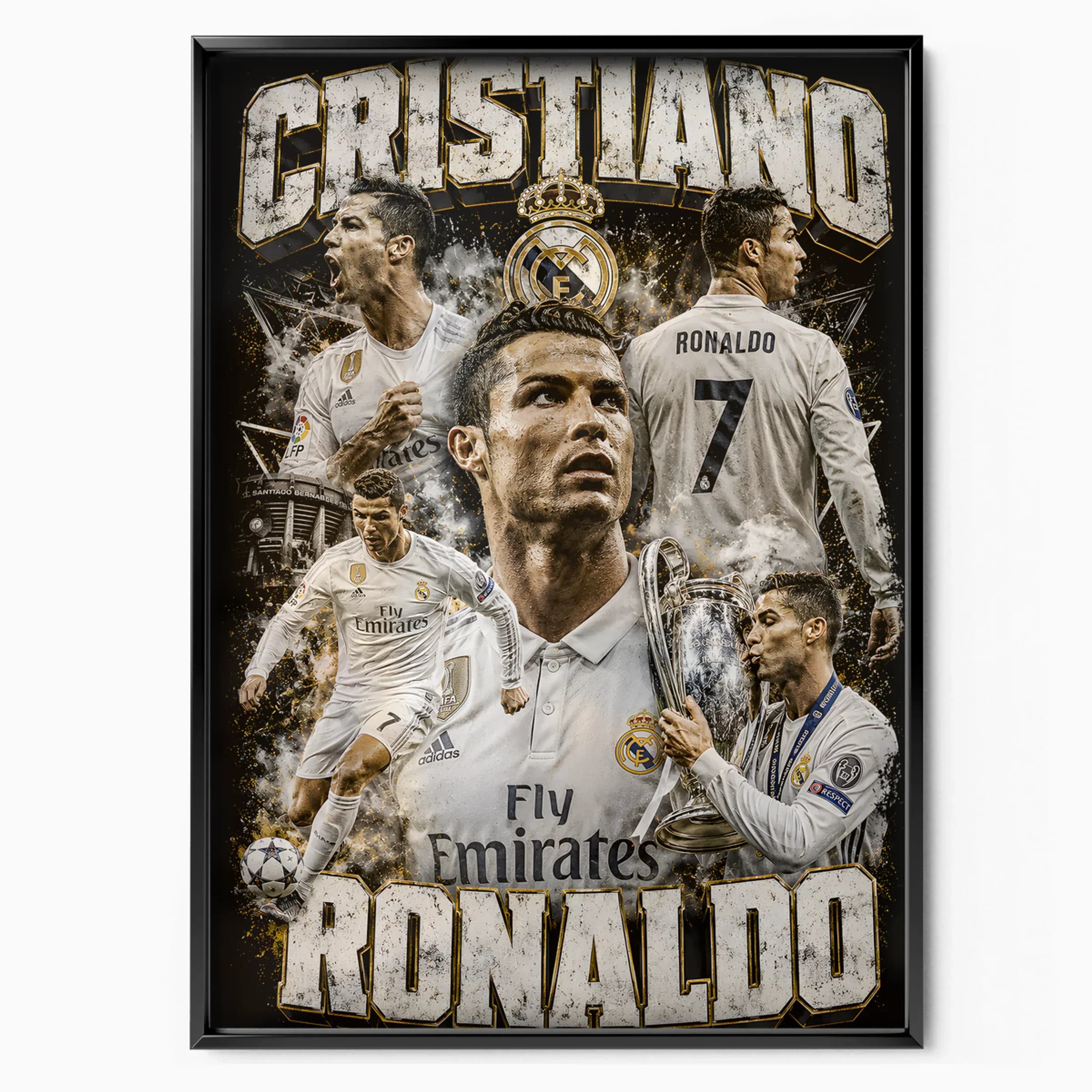 Cristiano Ronaldo Poster Real Madrid Legend poster in black frame — Posters Base official poster shop