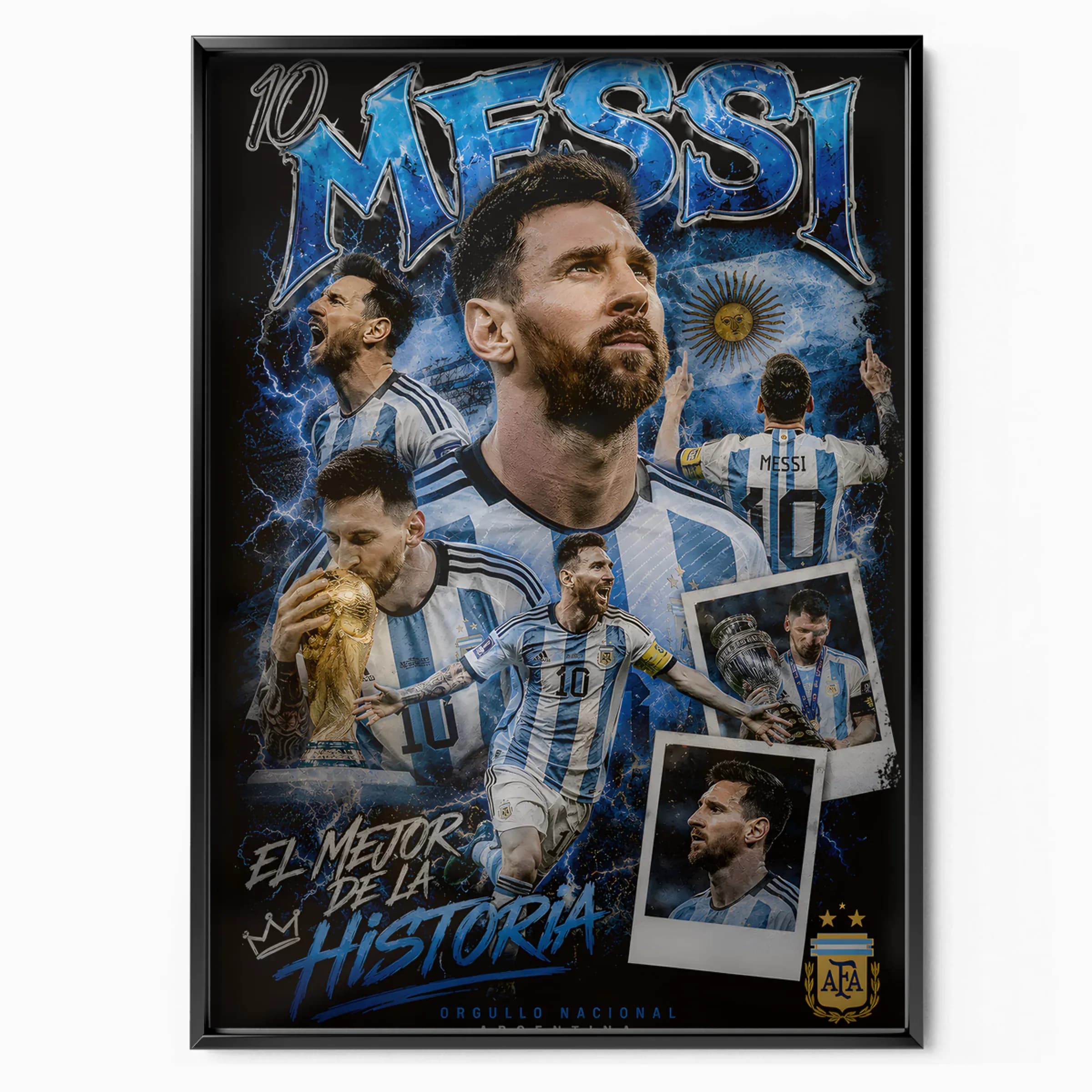 Lionel Messi Poster La Historia poster in black frame — Posters Base official poster shop