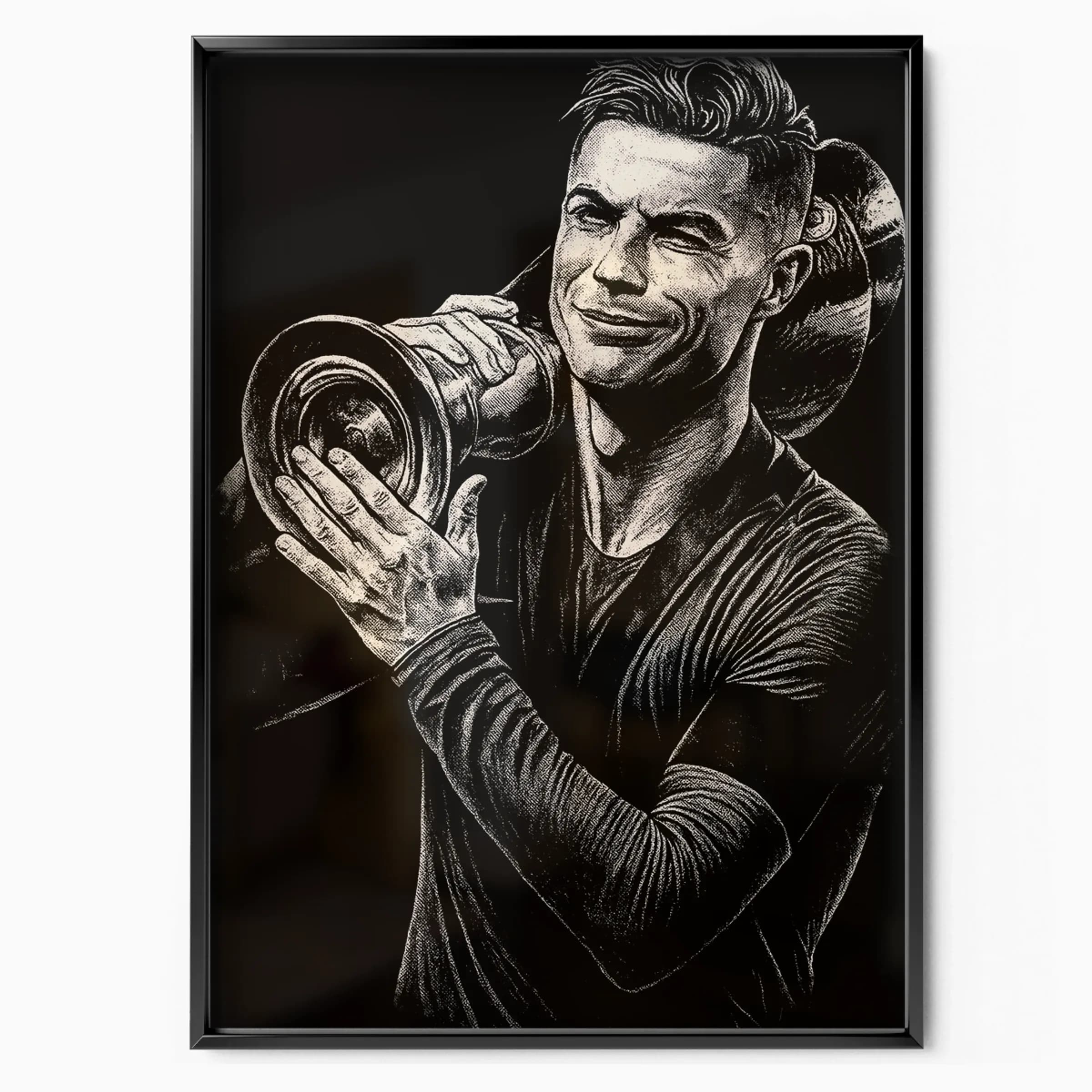 Cristiano Ronaldo Poster Portrait poster in black frame — Posters Base official poster shop