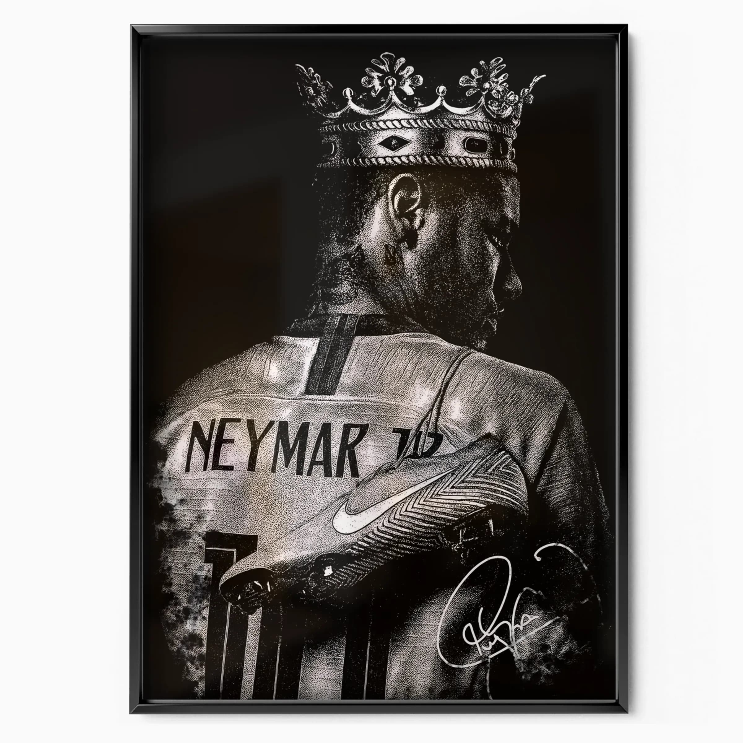 Neymar Jr Poster King poster in black frame — Posters Base official poster shop
