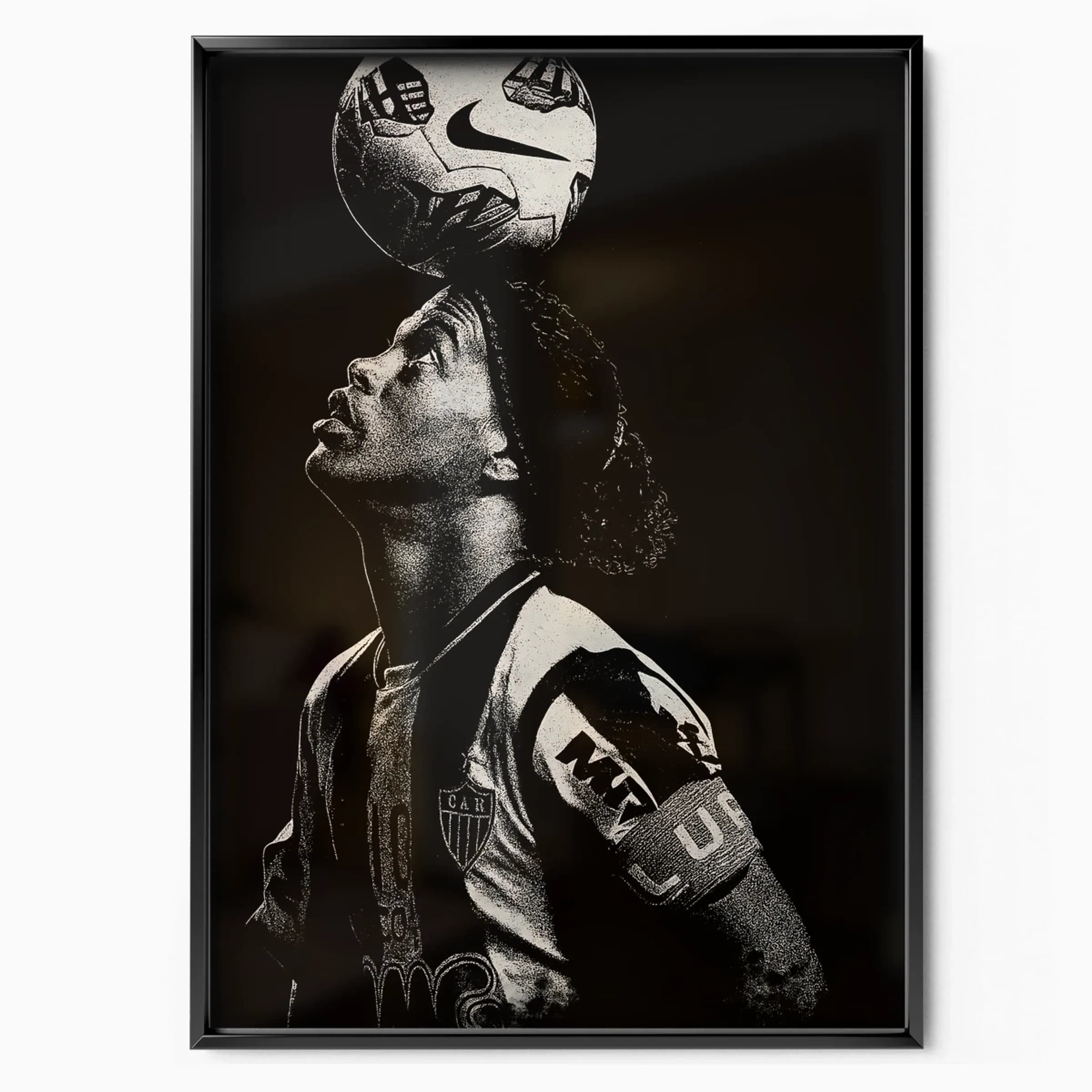 Ronaldinho Poster Atlético Mineiro poster in black frame — Posters Base official poster shop