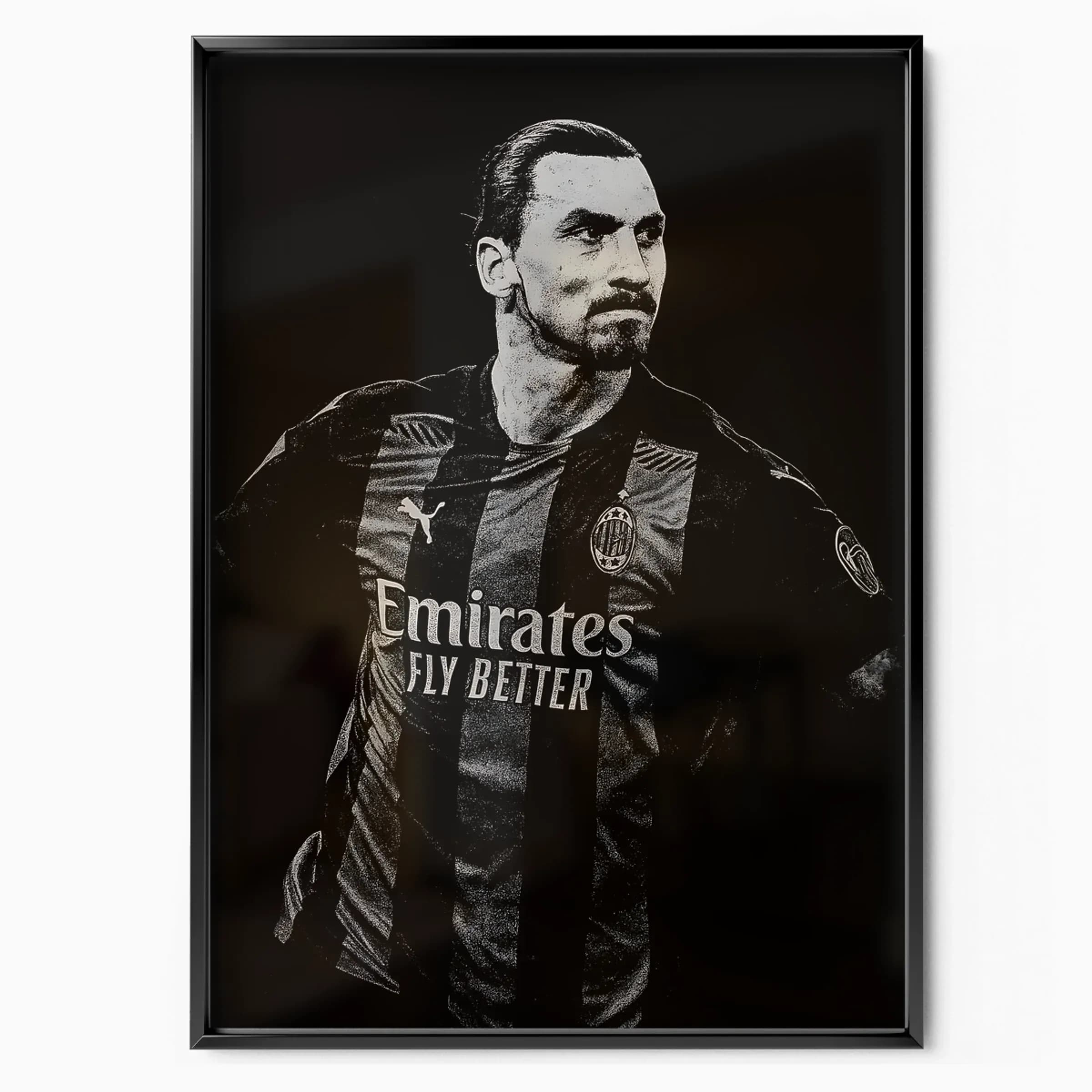 Zlatan Ibrahimović Poster Rossoneri poster in black frame — Posters Base official poster shop