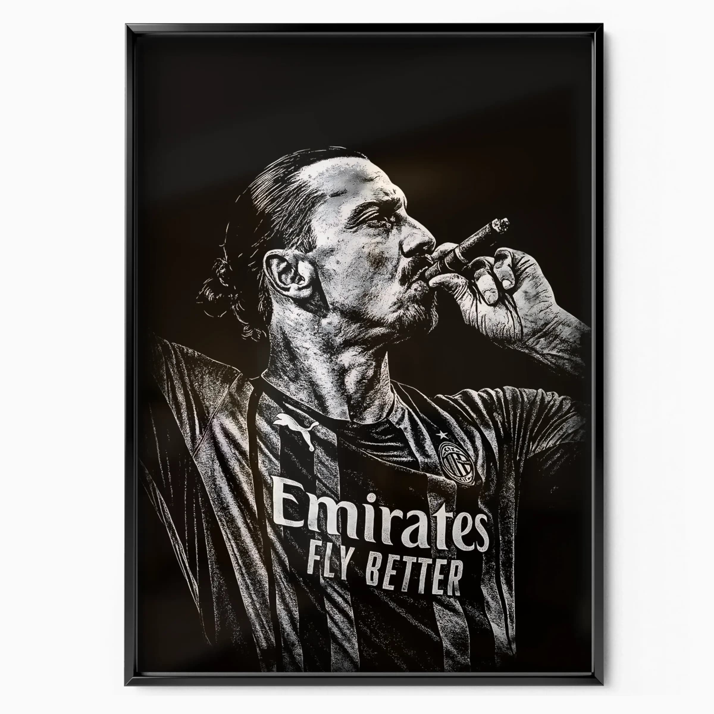 Zlatan Ibrahimović Poster Portrait poster in black frame — Posters Base official poster shop