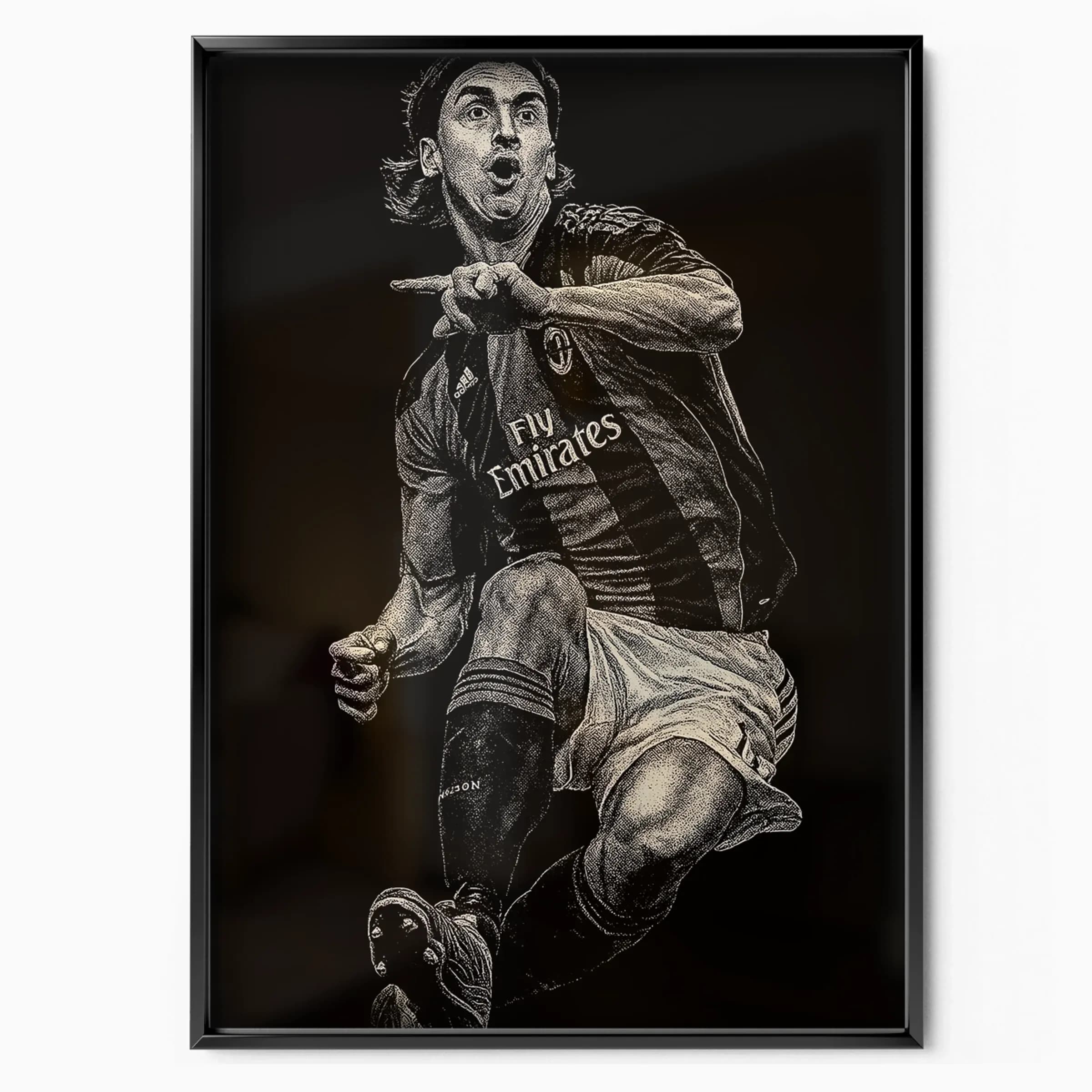 Zlatan Ibrahimović Poster AC Milan poster in black frame — Posters Base official poster shop