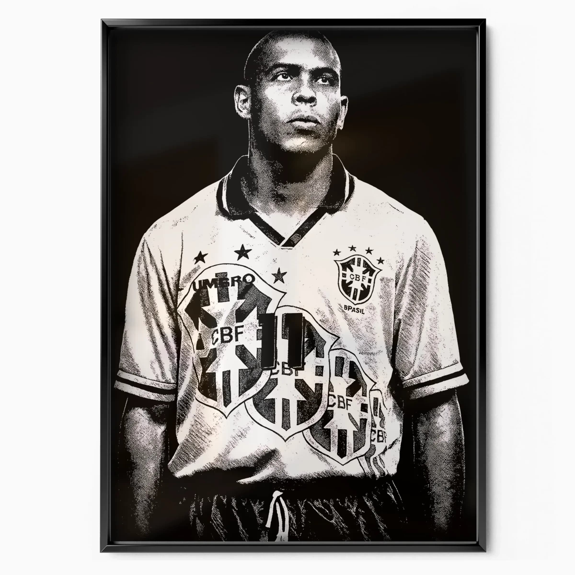 Ronaldo Nazário Poster Brazil poster in black frame — Posters Base official poster shop
